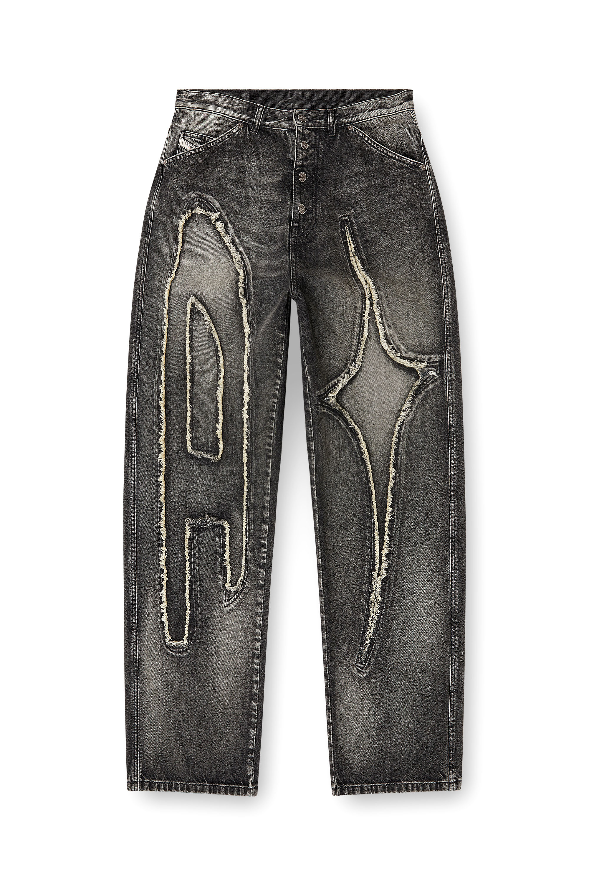 Diesel - Straight Jeans D-ThugClub 0BEBT Mixte, Noir/Gris foncé - Image 2
