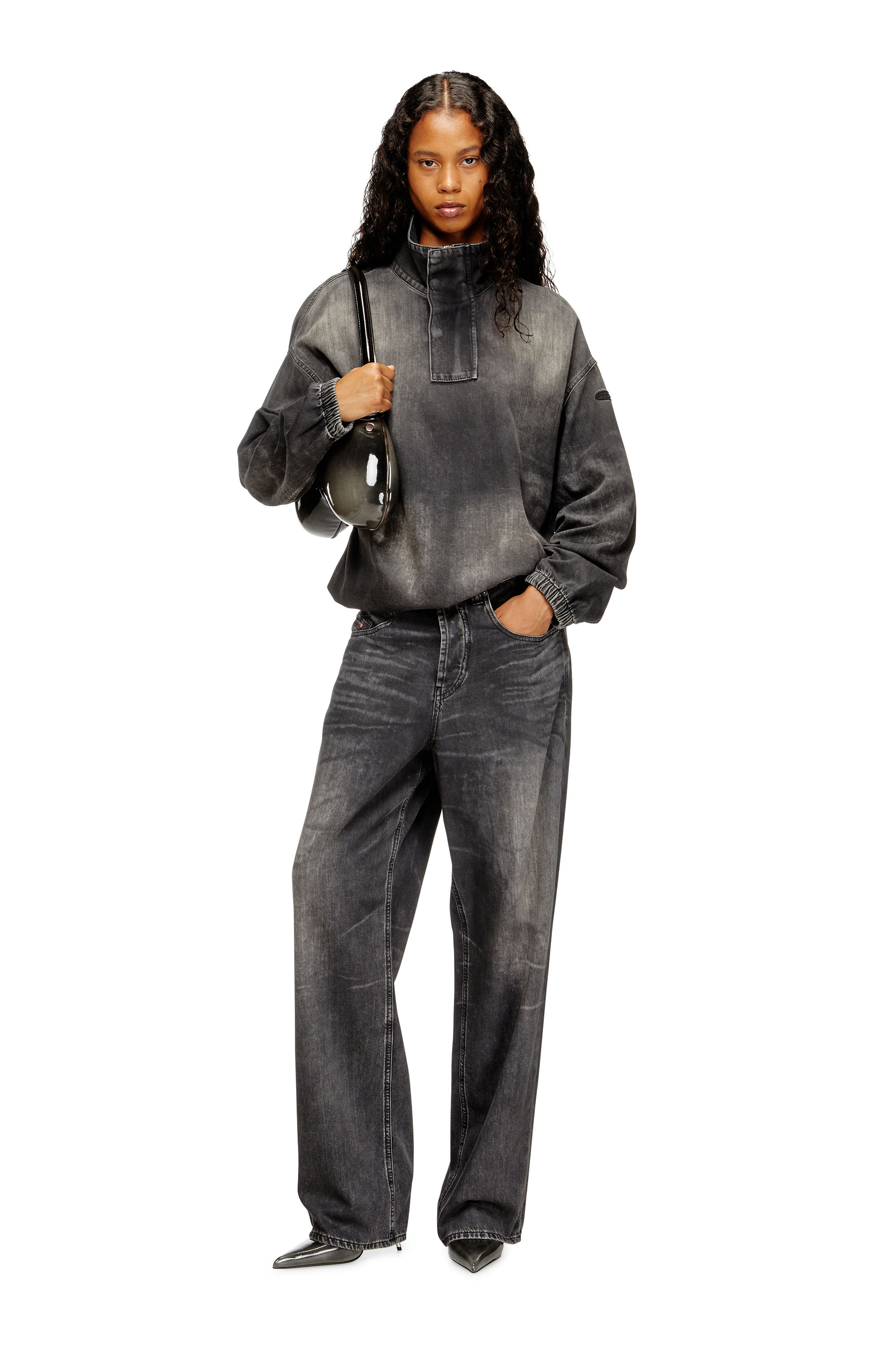 Diesel - D-FLOW-S3, Haut en jean avec col montant Mixte in Noir - 4