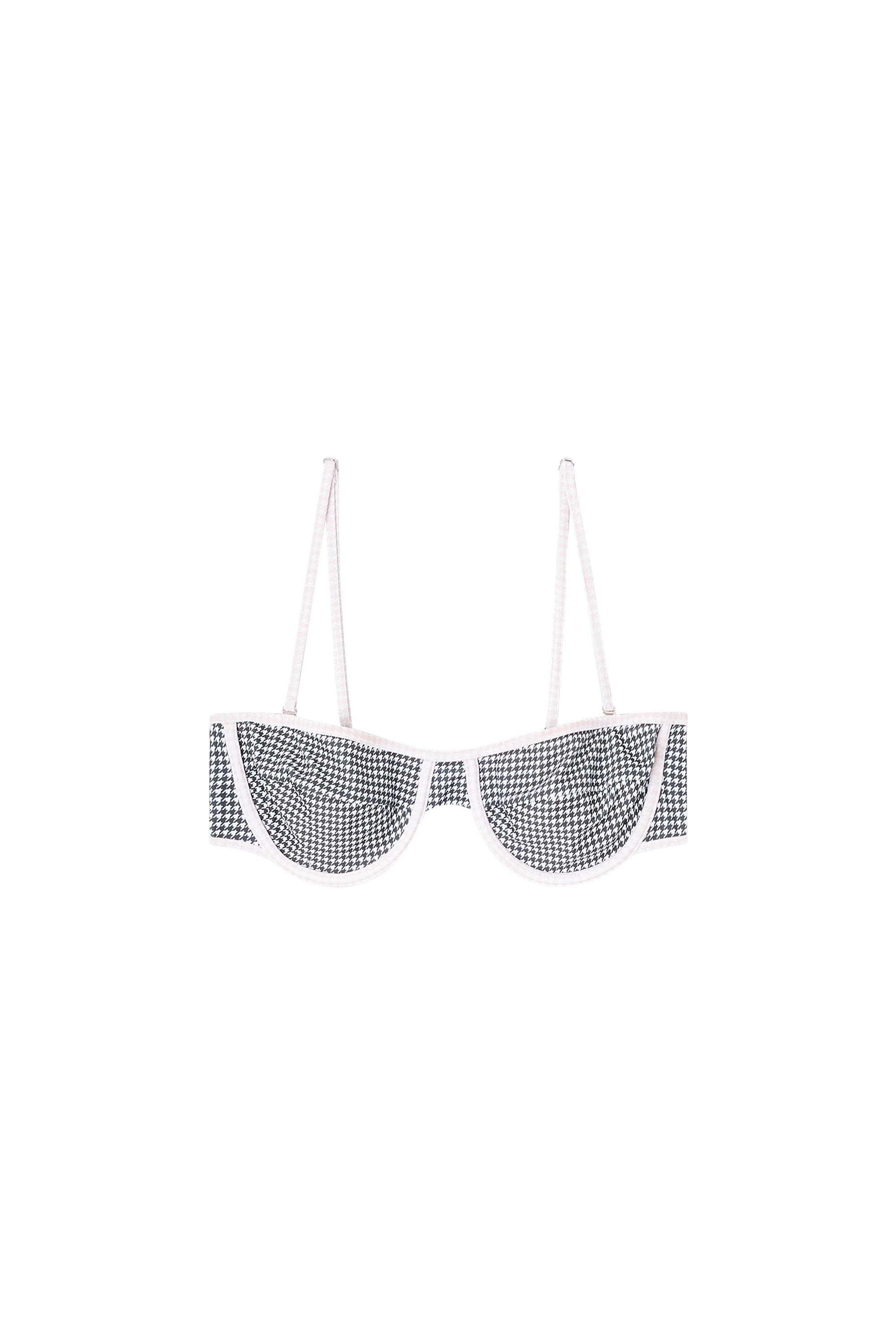 Diesel - D-WIRE-D-CORE, Haut de bikini &agrave; motif pied-de-poule Femme in Gris - 3