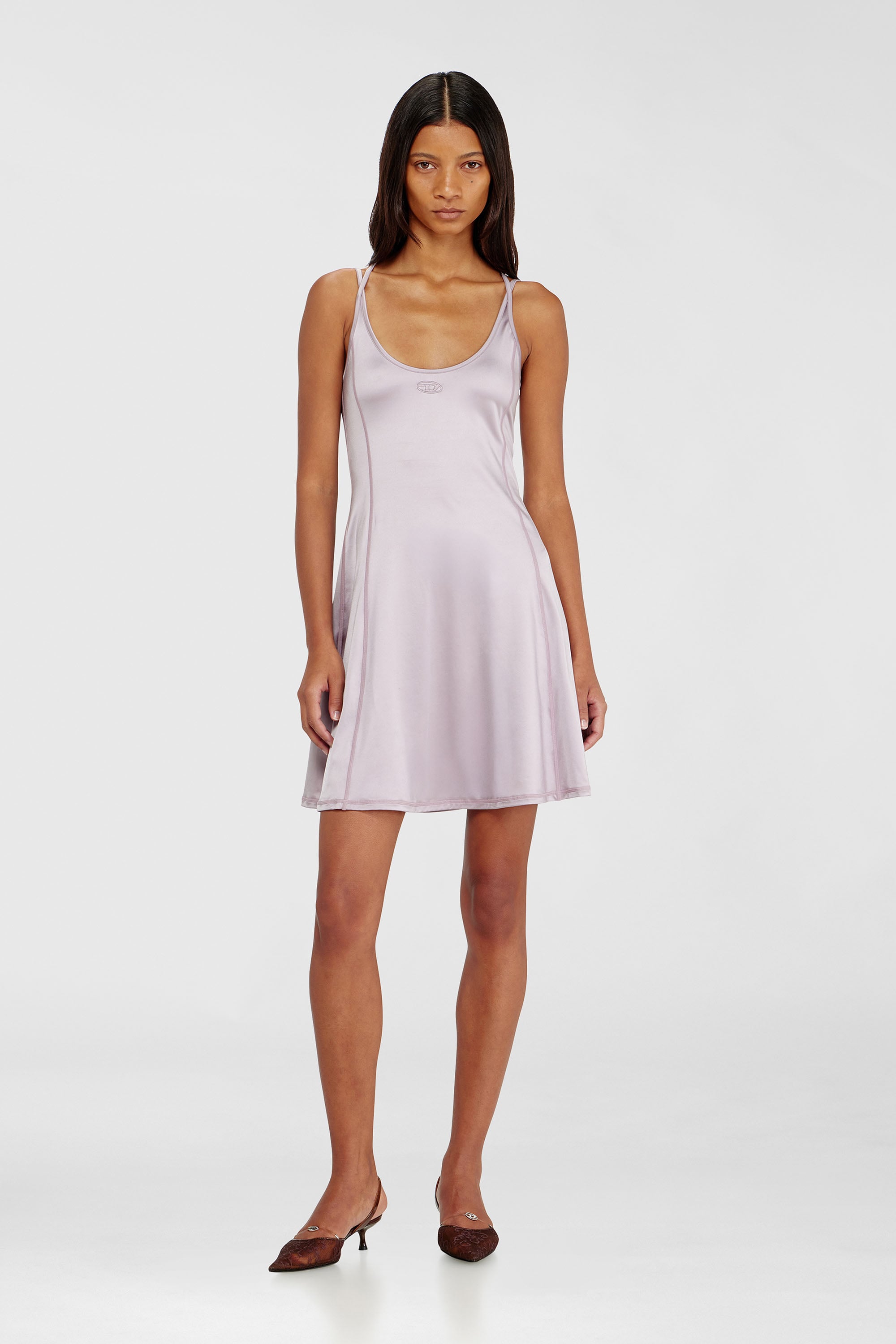 Diesel - D-IMMY, Robe fluide &agrave; fines bretelles doubles Femme in Violet - 1