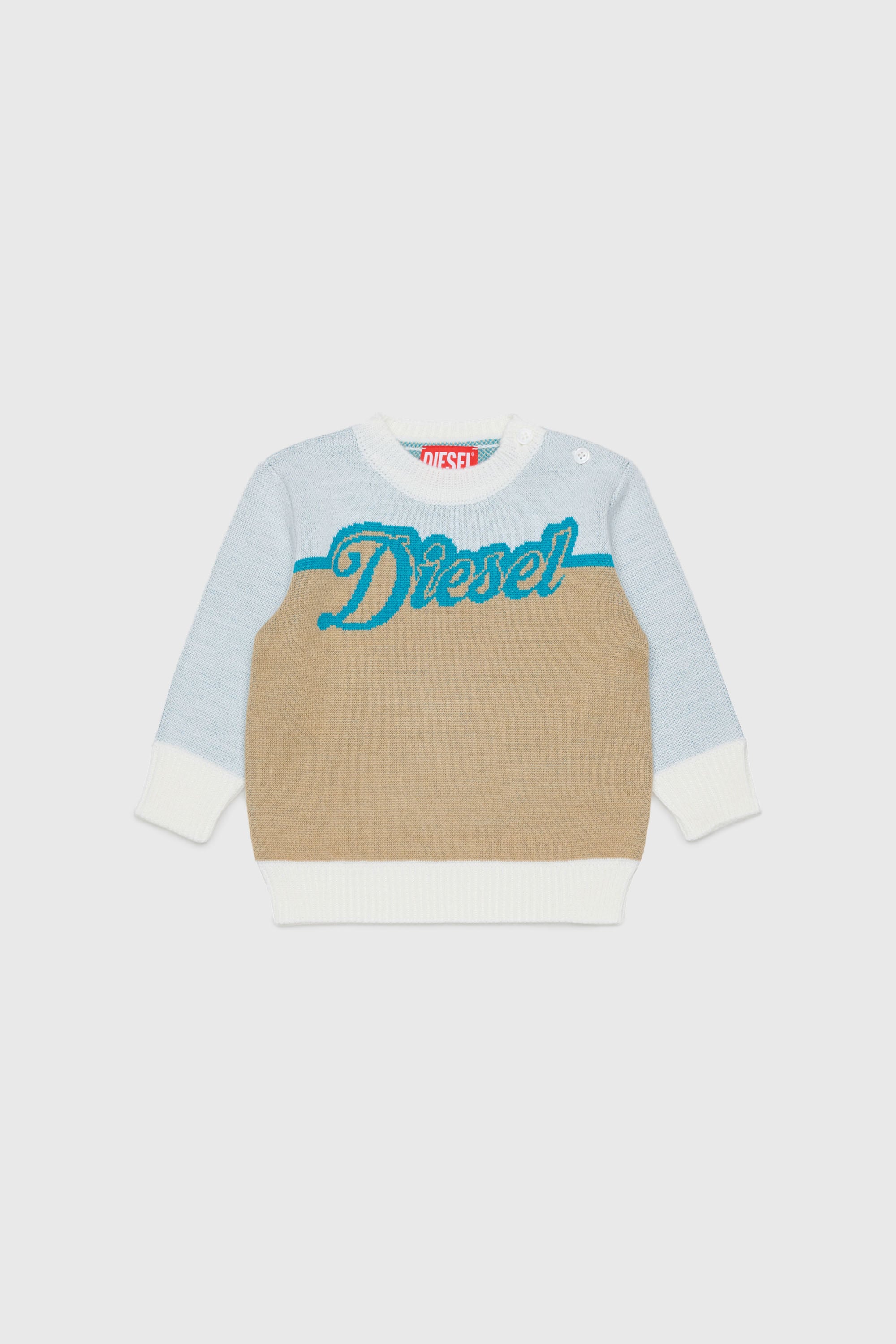 Diesel - KBLOB, Pull en m&eacute;lange de laine avec logo Diesel Mixte in Blanc - 1