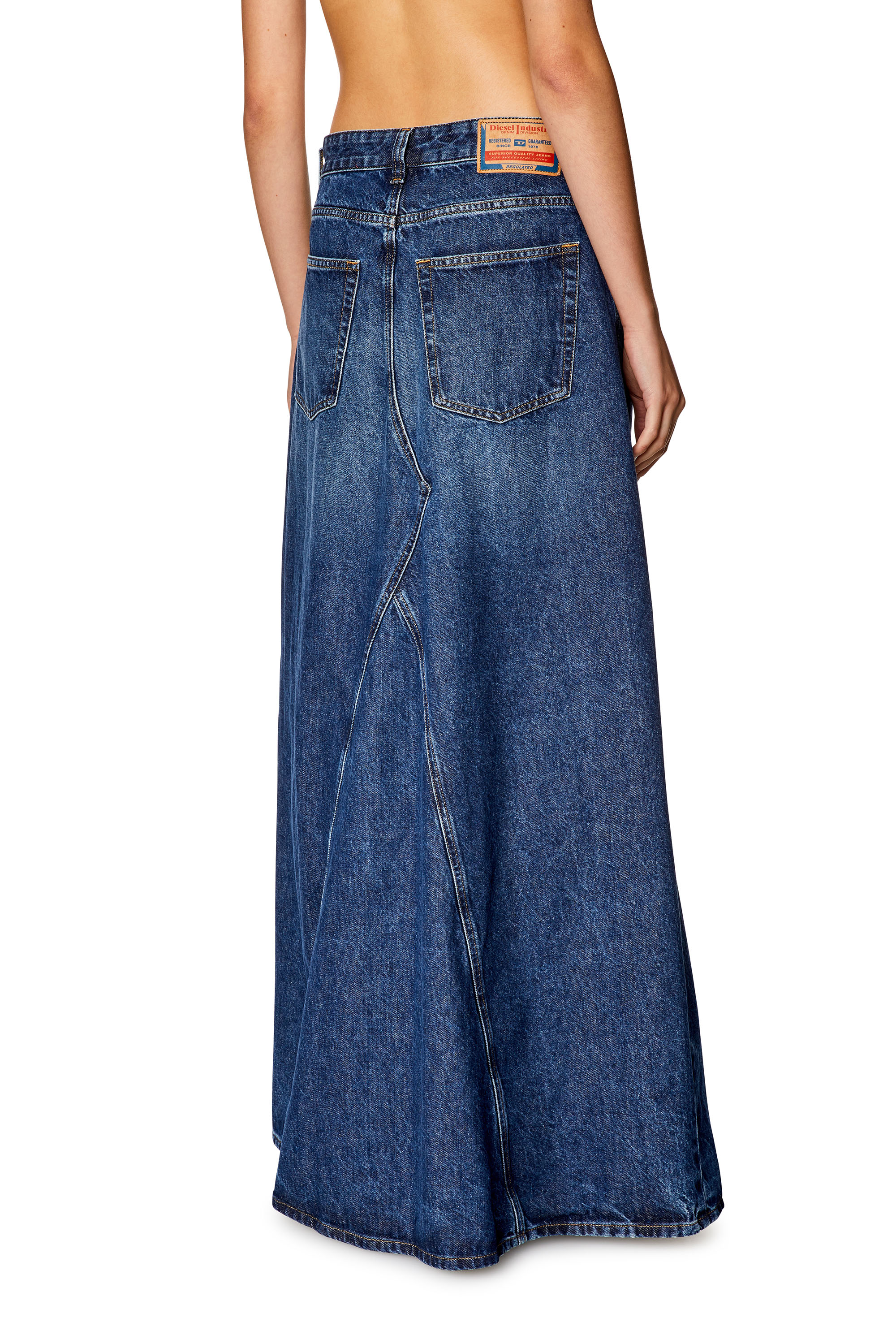 Diesel - DE-PAGO, Jupe longue en denim Femme in Bleu - 3