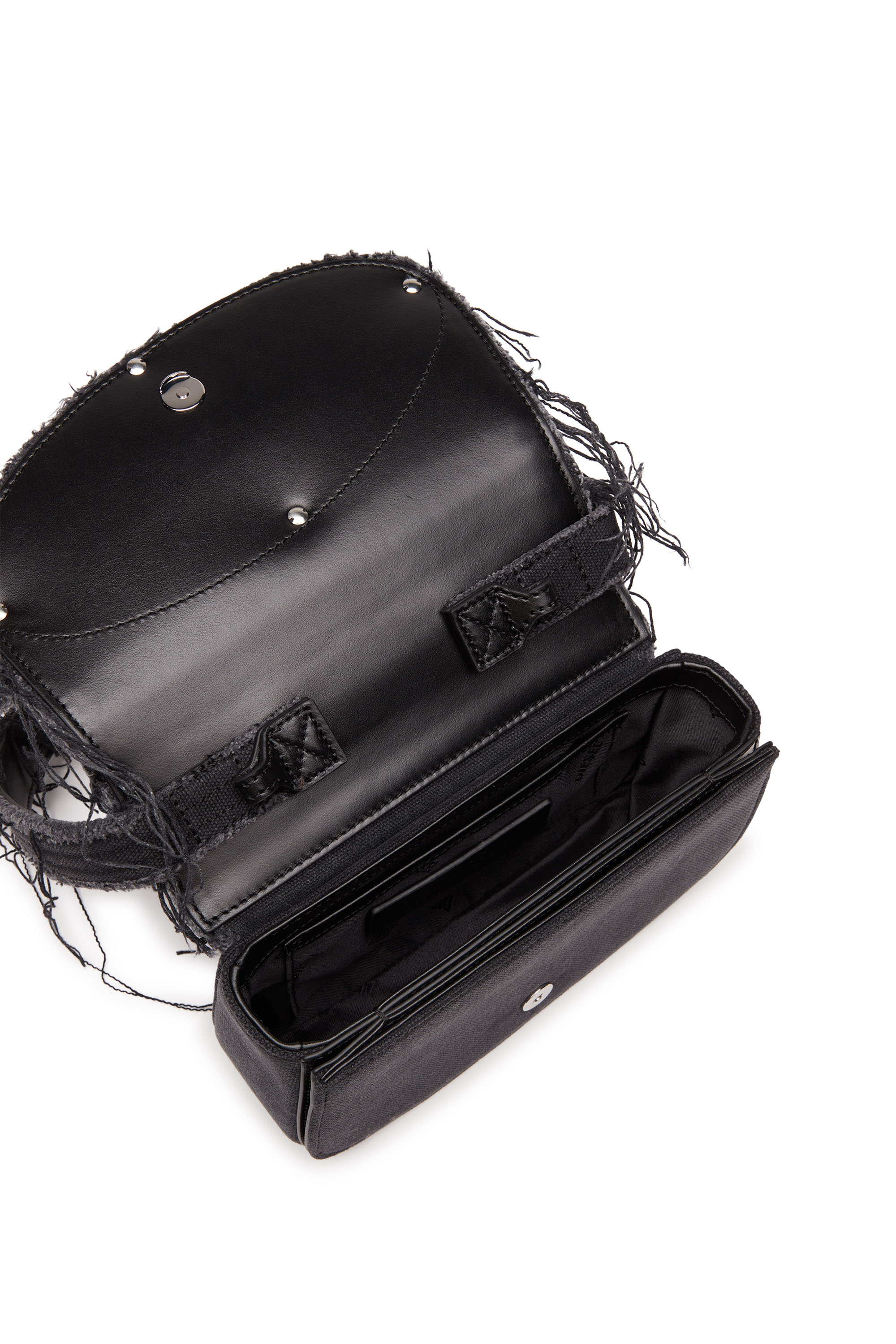 Diesel - 1DR, 1DR-Sac à bandoulière emblématique en toile et cuir Femme in Noir - 4