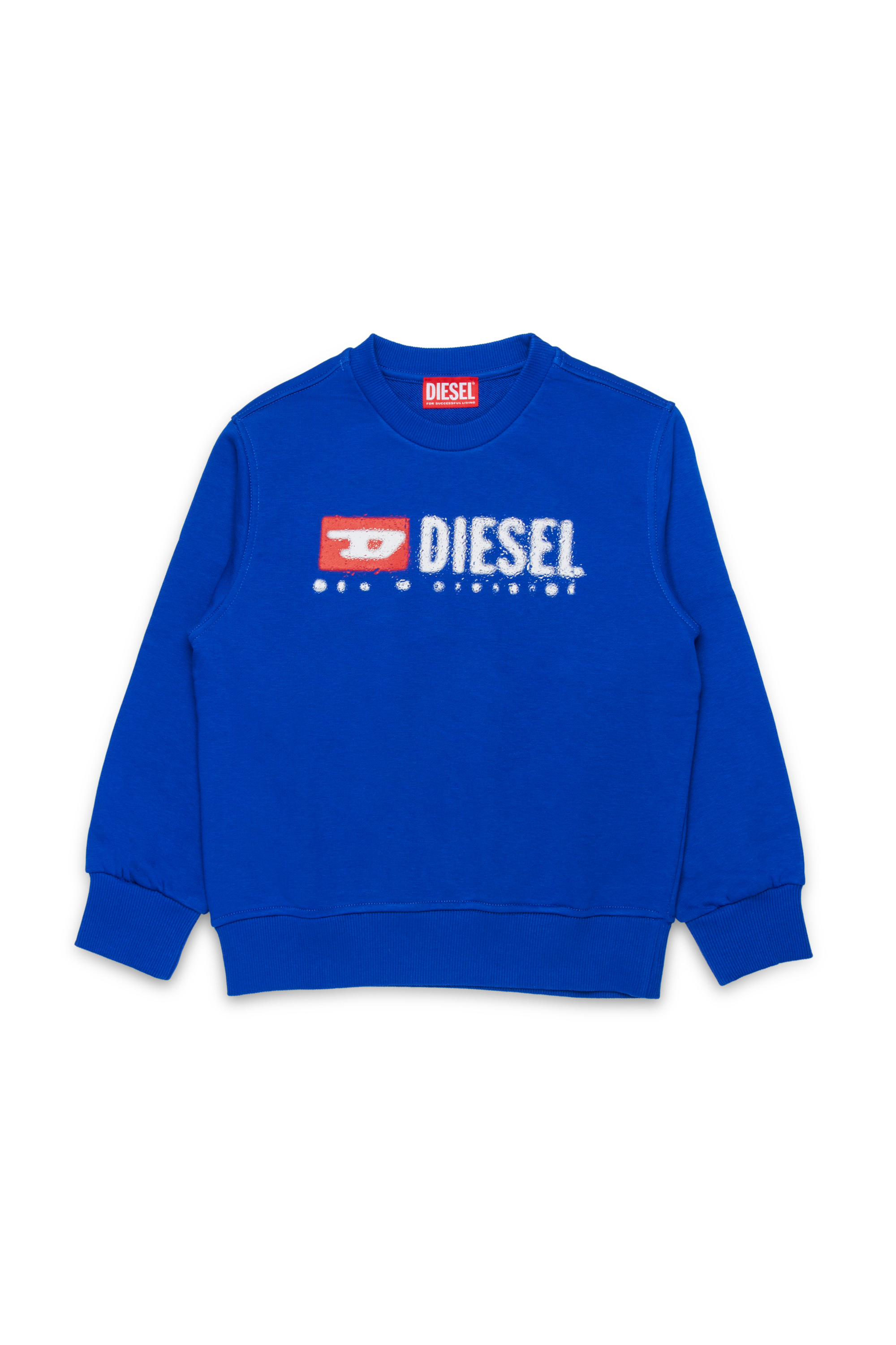 Diesel - SDROPS OVER, Sweat en coton avec logo Homme in Bleu - 1