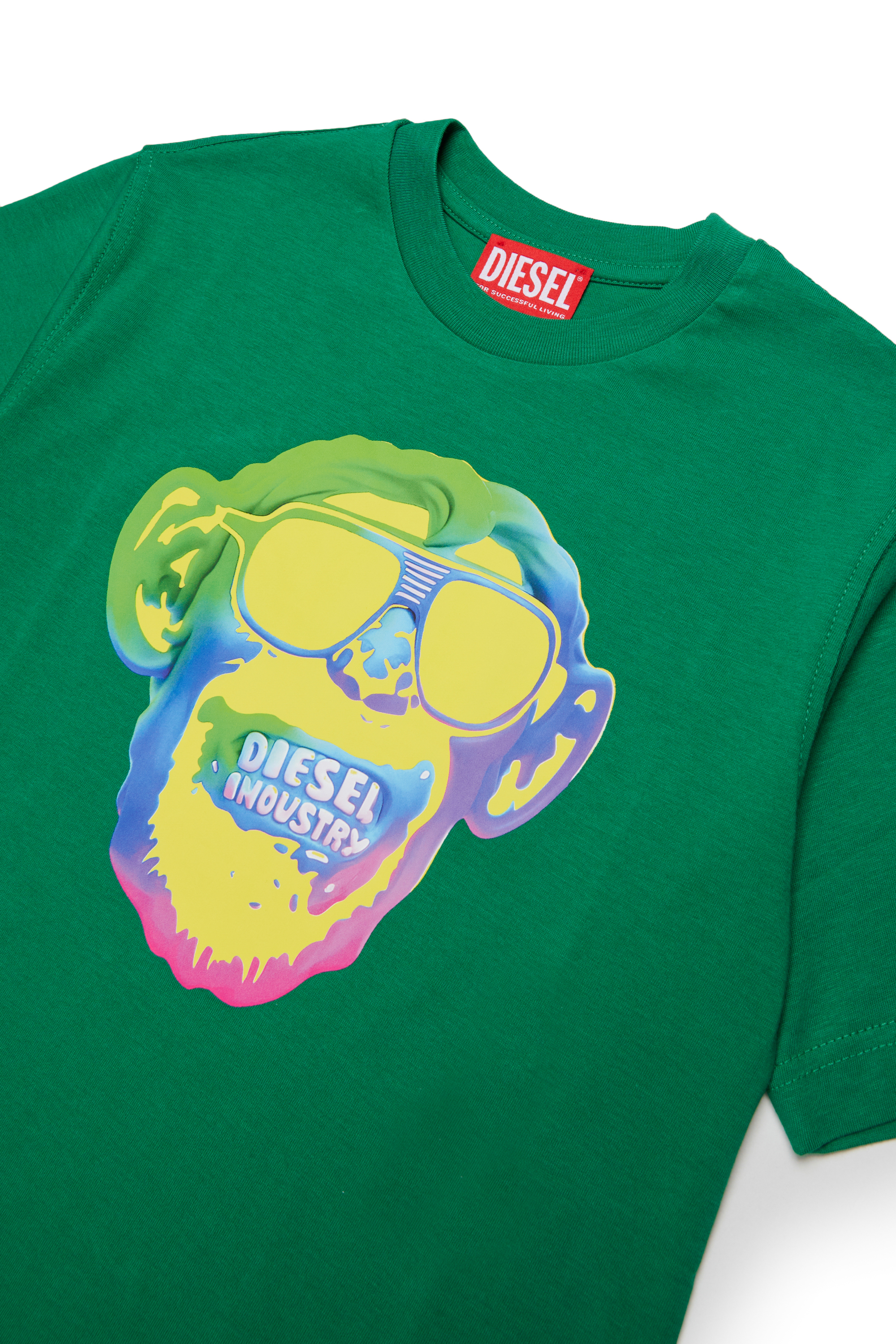 Diesel - TMONKEY OVER, T-shirt avec imprim&eacute; singe Homme in Vert - 3