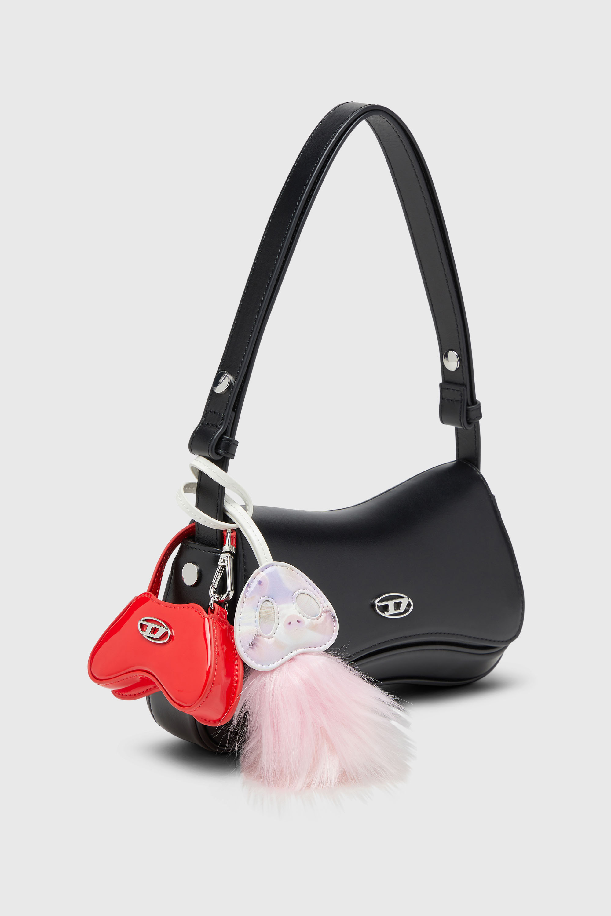 Diesel - PLAY CLUTCH, Play-Sac &agrave; bandouli&egrave;re en cuir semi-brillant Femme in Noir - 7