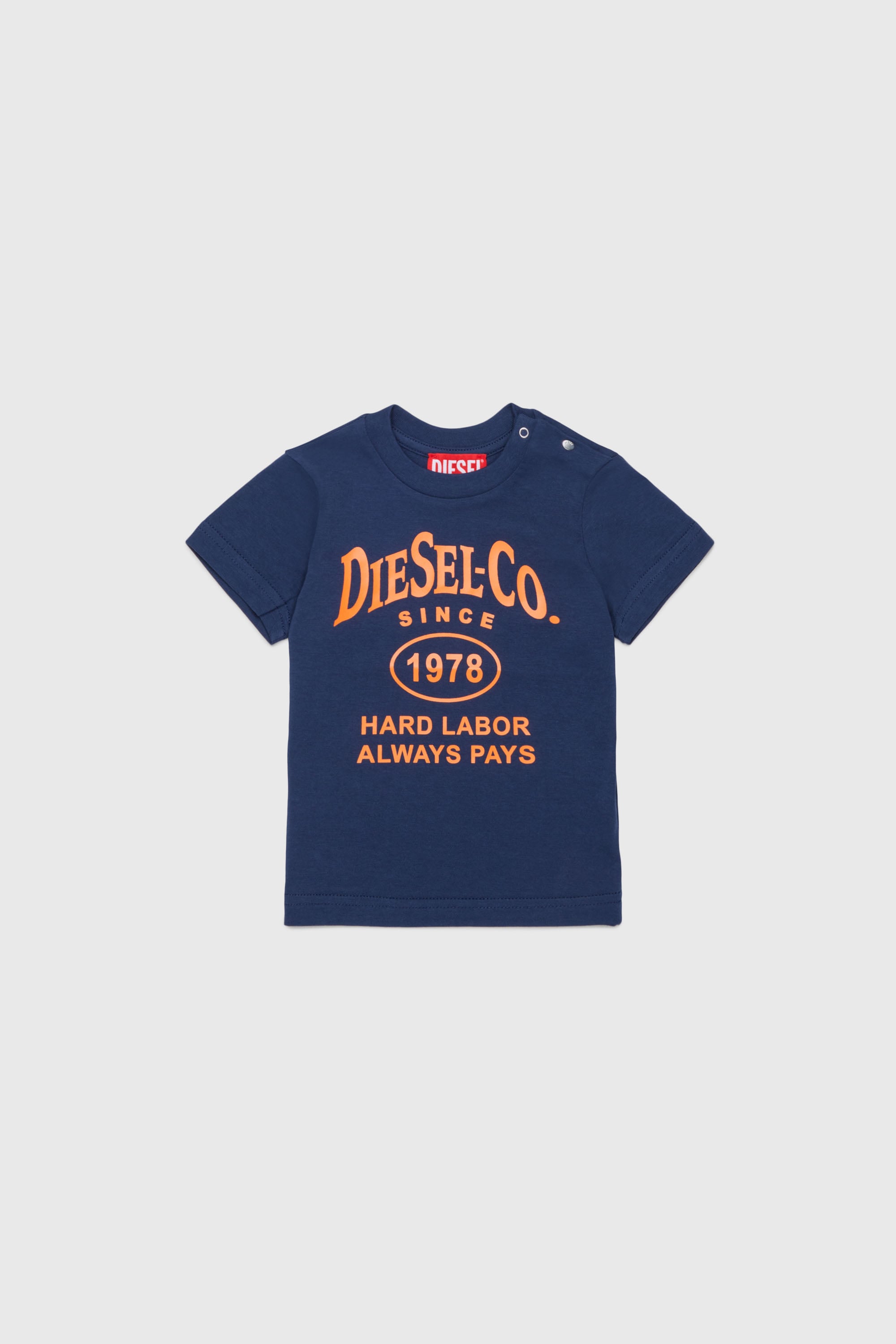Diesel - TSINB, T-shirt en coton avec imprim&eacute; slogan Homme in Bleu - 1