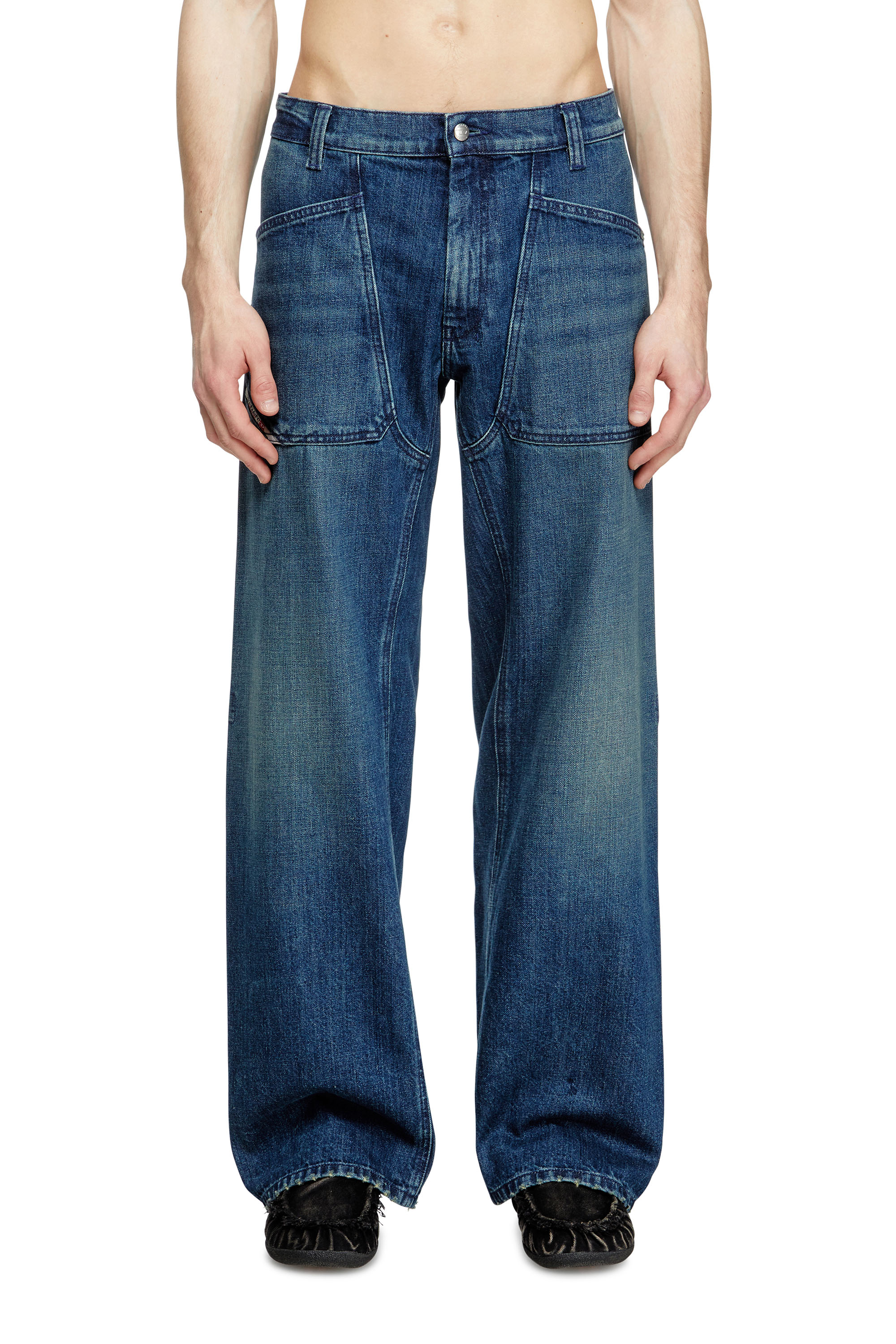 Diesel - Relaxed Jeans D-Zeta 0DBDS Homme, Bleu Foncé - Image 1