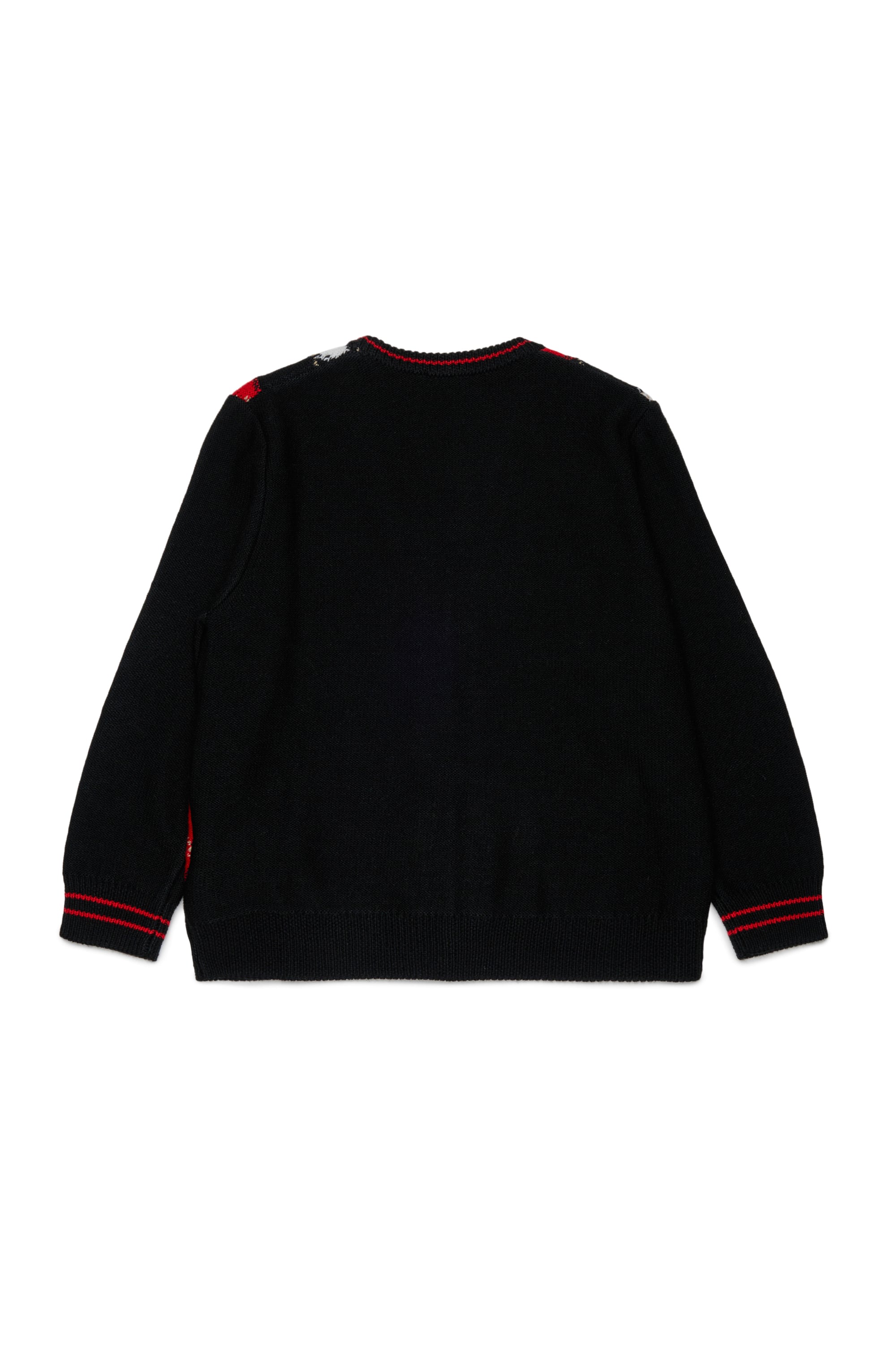Diesel - KROMYCARDIGAN OVER, Cardigan en laine m&eacute;lang&eacute;e &agrave; motif argyle Mixte in Noir - 2