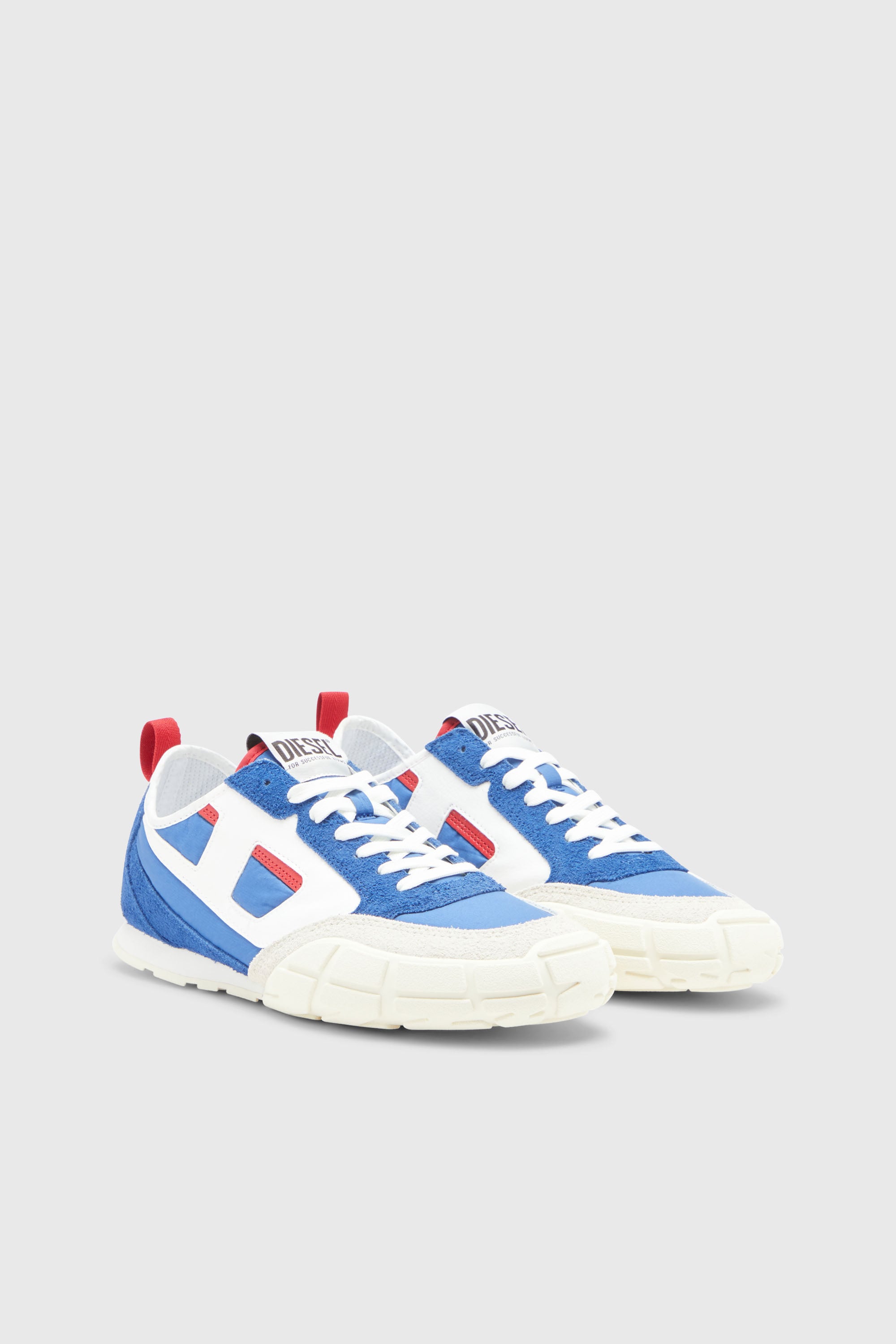 Diesel - S-PAGODHA LOW, S-Pagodha-Sneakers en cuir, su&egrave;de et tissu ind&eacute;chirable Homme in Bleu - 2