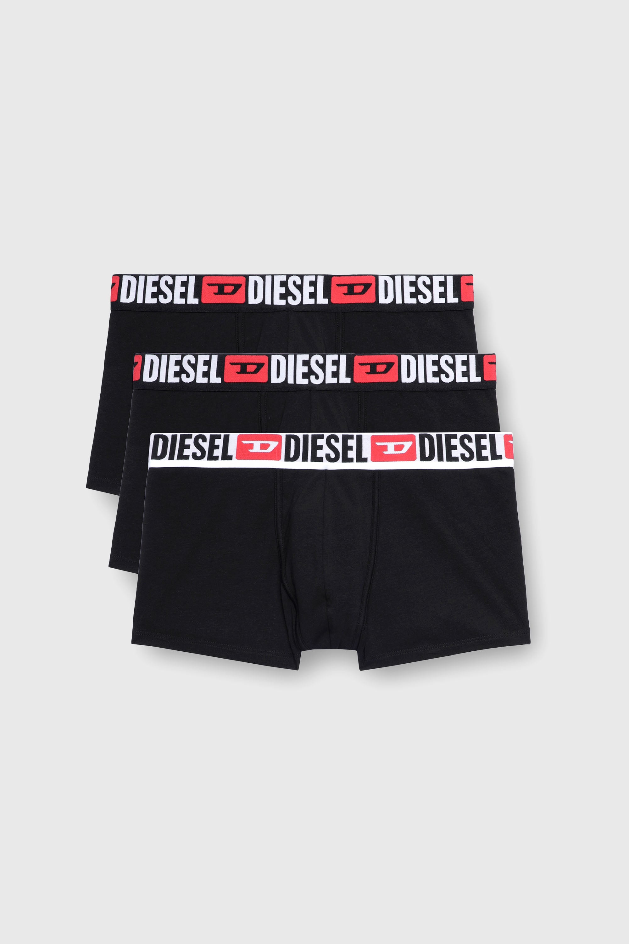 Diesel - UMBX-DAMIENTHREEPACK, Lot de trois boxers avec taille orn&eacute;e du logo sur toute la surface Homme in Noir - 1