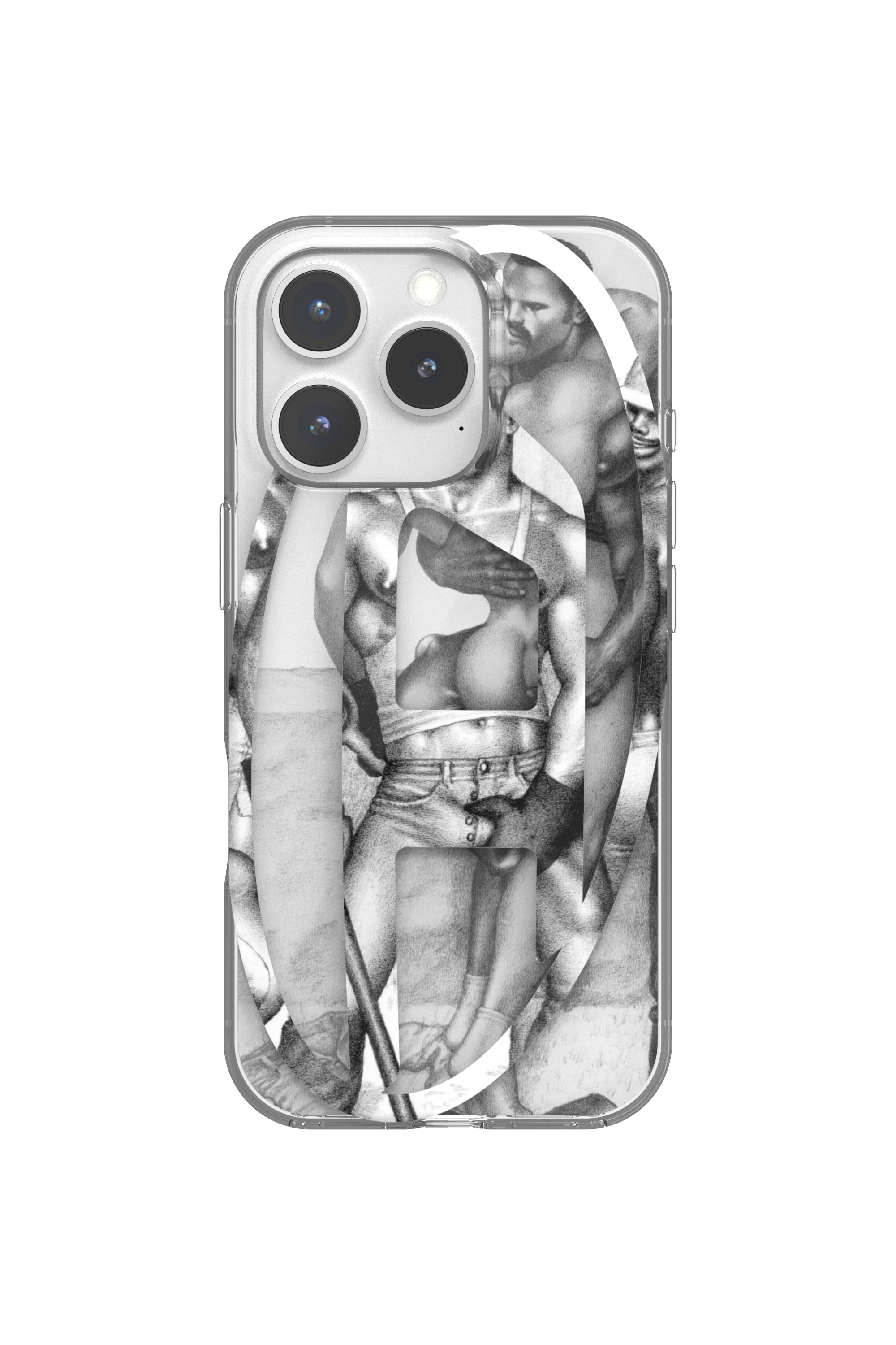 Diesel - 60388 DIESEL TOM OF FINLAND AOP CASE, Coque iPhone 16 Pro ToFF Mixte in Gris - 4