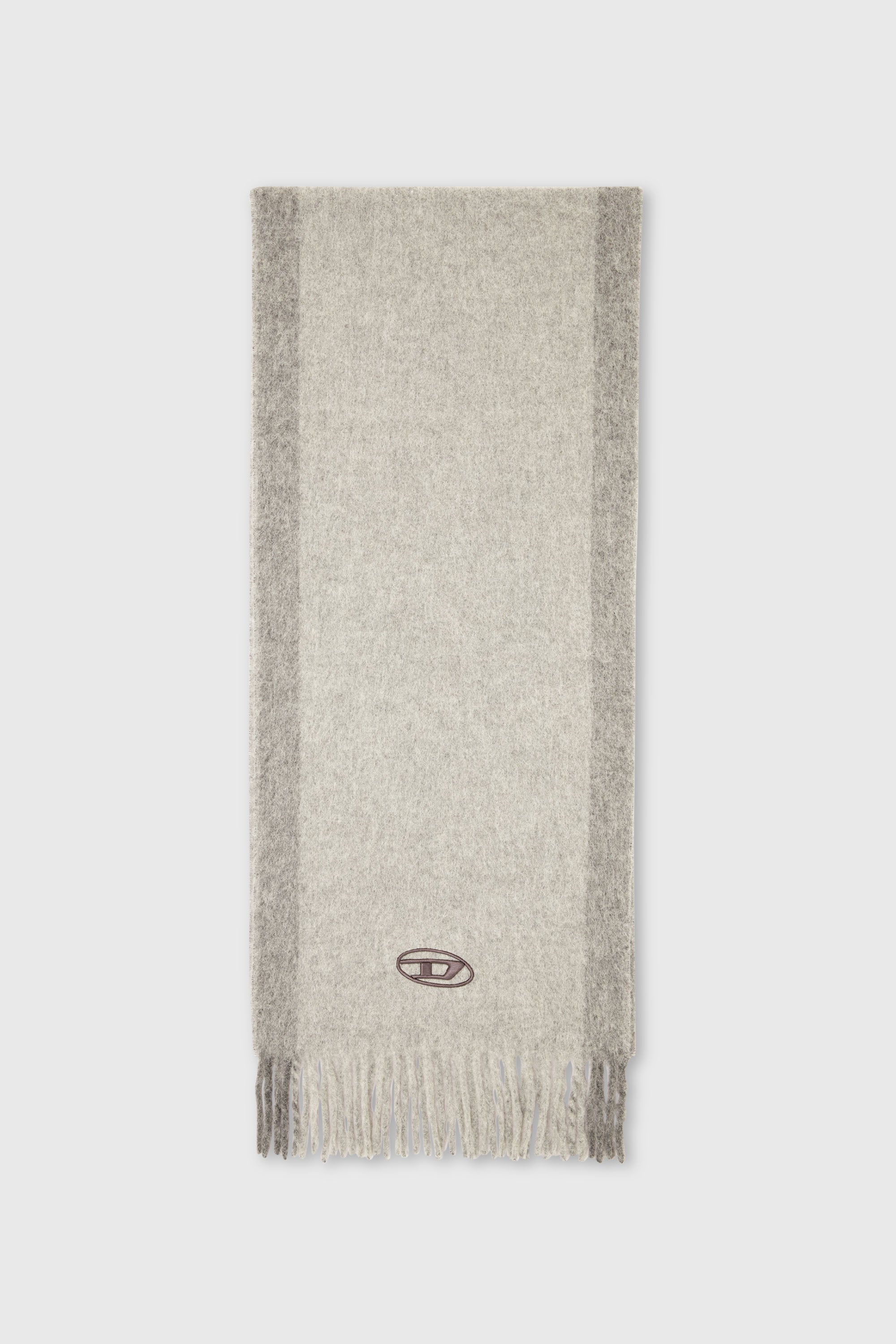 Diesel - S-OLID, &Eacute;charpe en m&eacute;lange de laine avec rayures contrast&eacute;es Homme in Gris - 1