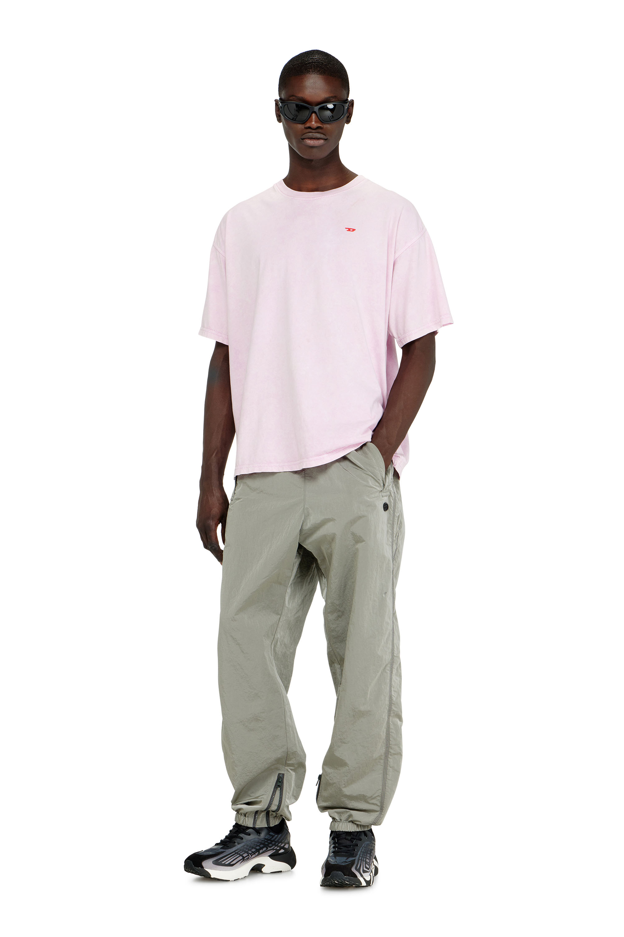 Diesel - T-BOXT-AA14, Man's Cotton T-shirt with treated effect in Pink - 2