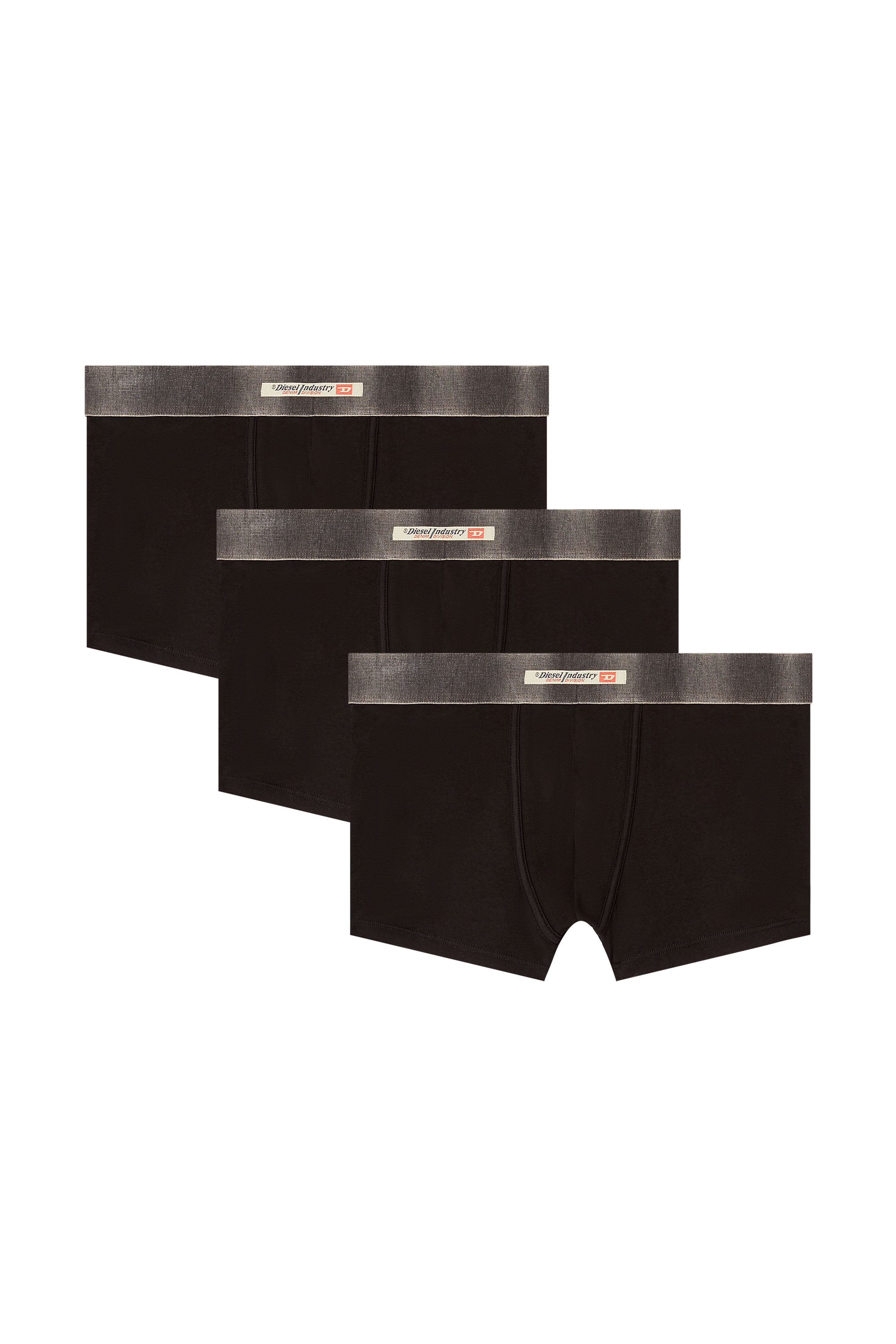 Diesel - DAMIEN-DNM-3PACK, Lot de 3 boxers en coton stretch avec ceinture en satin Homme in Noir - 1