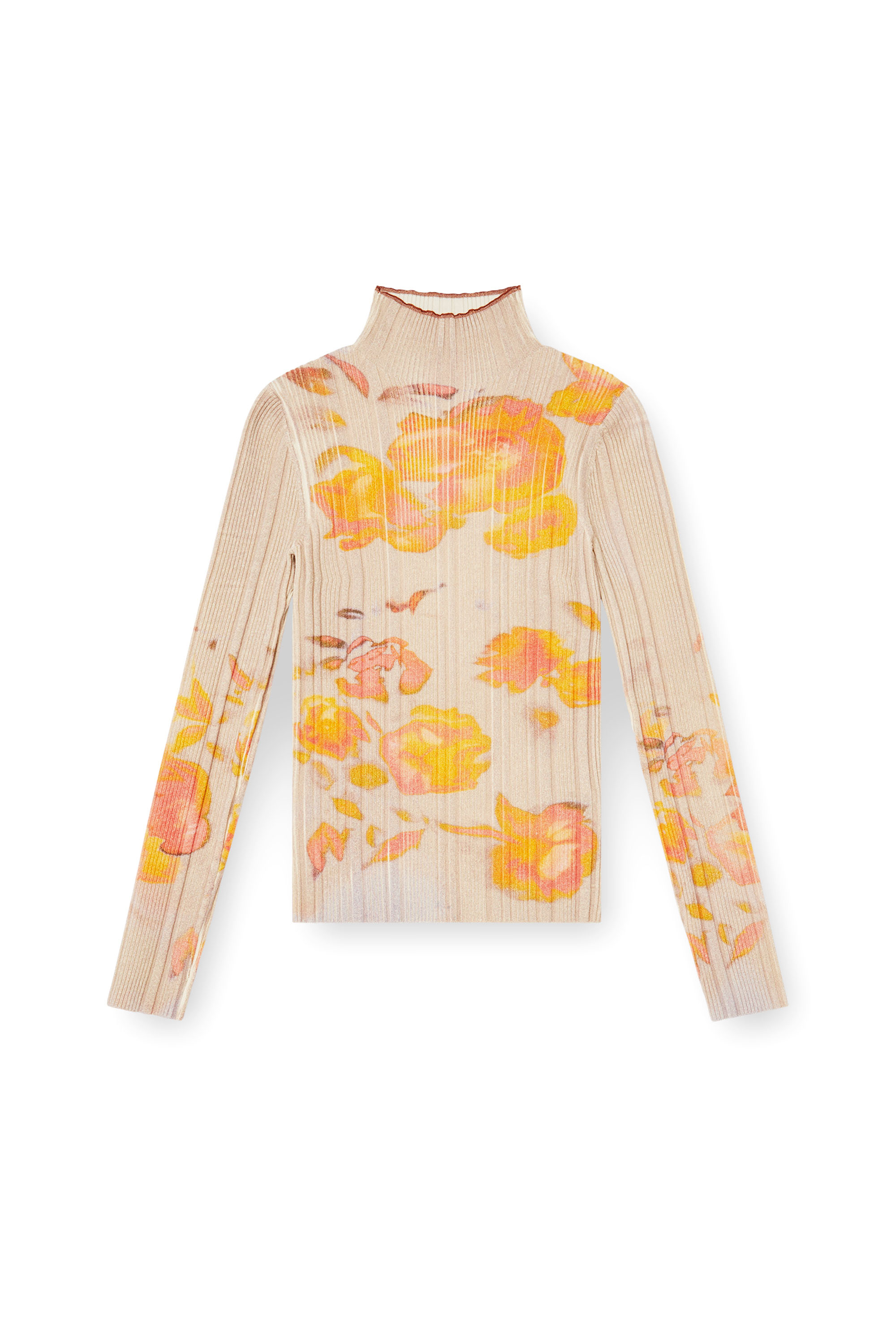 Diesel - M-IORIA, Haut &agrave; col roul&eacute; en laine c&ocirc;tel&eacute;e &agrave; motif floral Femme in ToBeDefined - 3