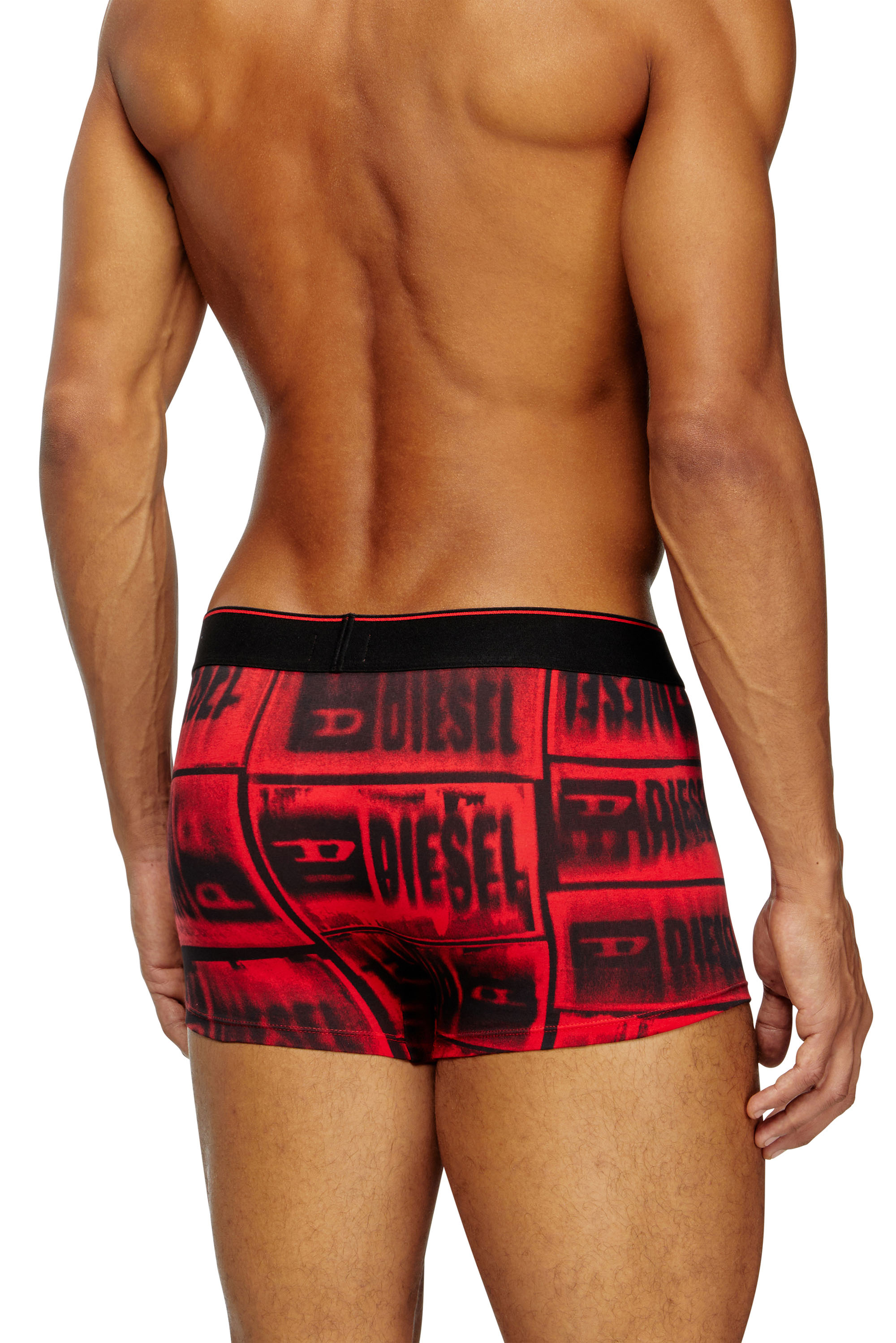 Diesel - DAMIEN-D-BOX, Boxer avec imprimé à logo délavé Homme in Rouge - 4