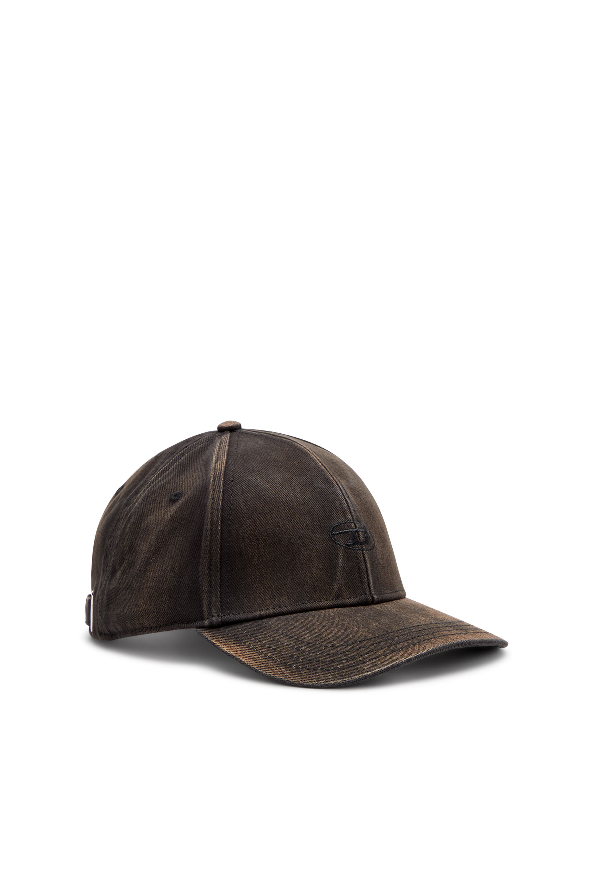 Diesel - C-RUN-WASH, Casquette de baseball en sergé de coton délavé Homme in Noir - 1