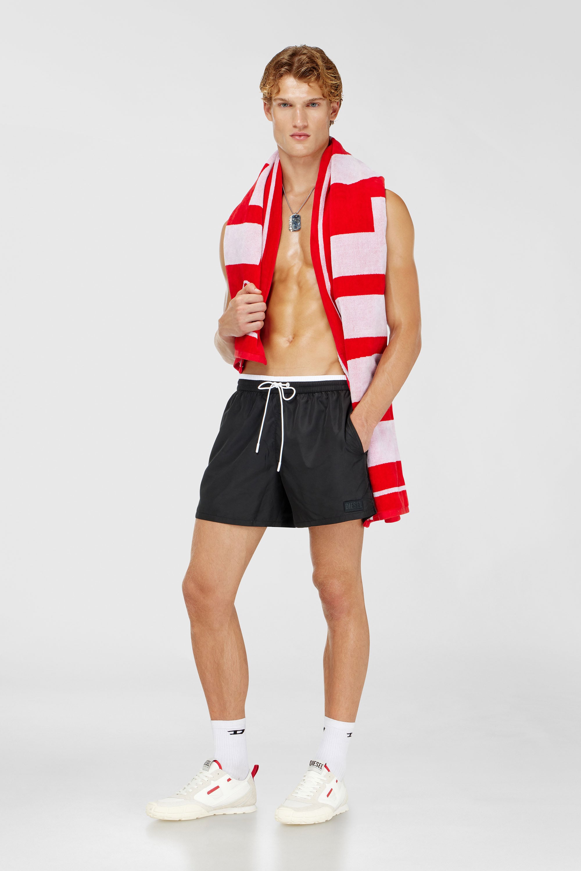 Diesel - JOEL-37-D-CORE, Short de bain avec taille contrastante Homme in Noir - 1