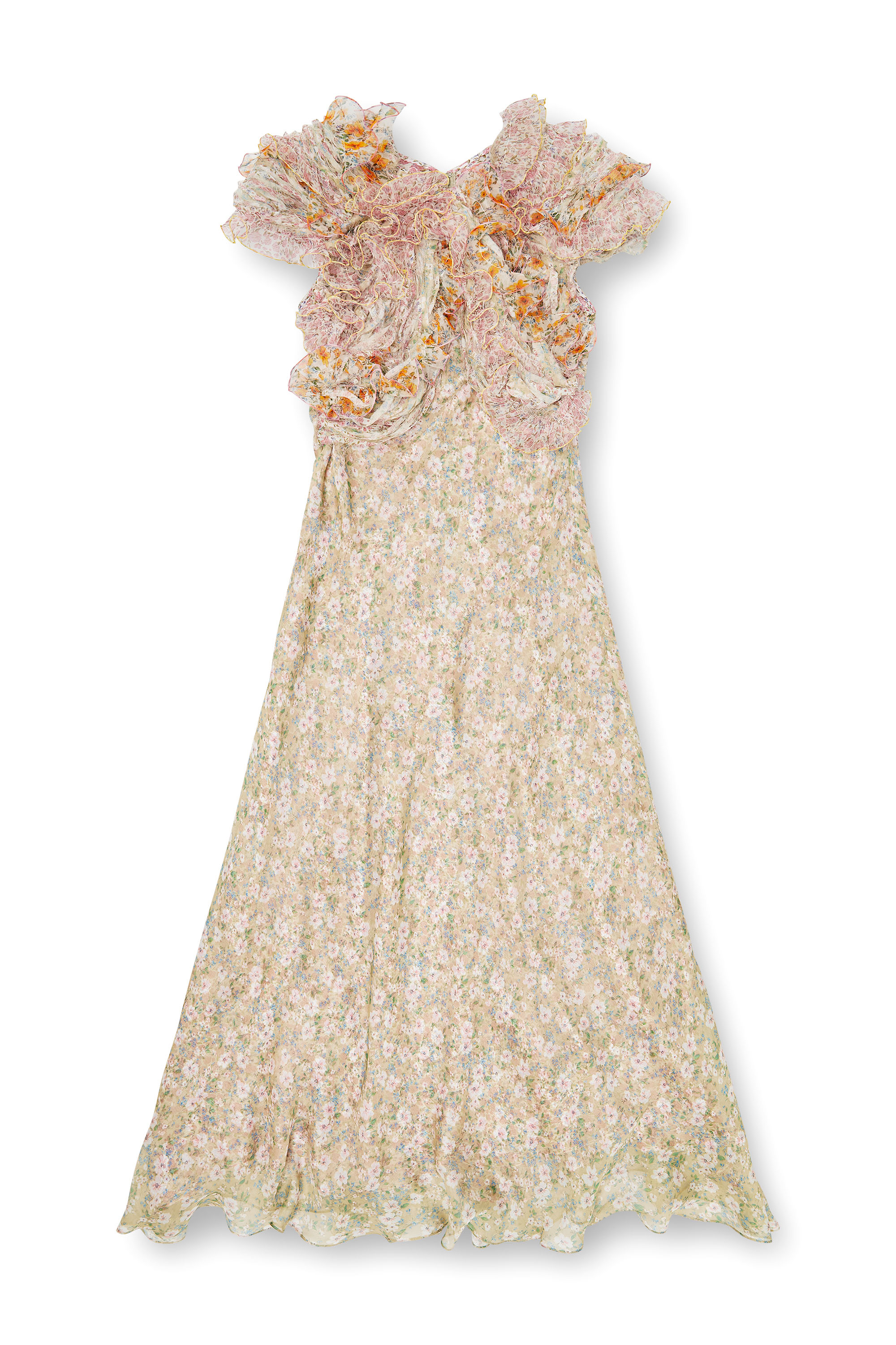 Diesel - D-FIBY, Robe en soie &agrave; imprim&eacute; fleuri Femme in Polychrome - 1