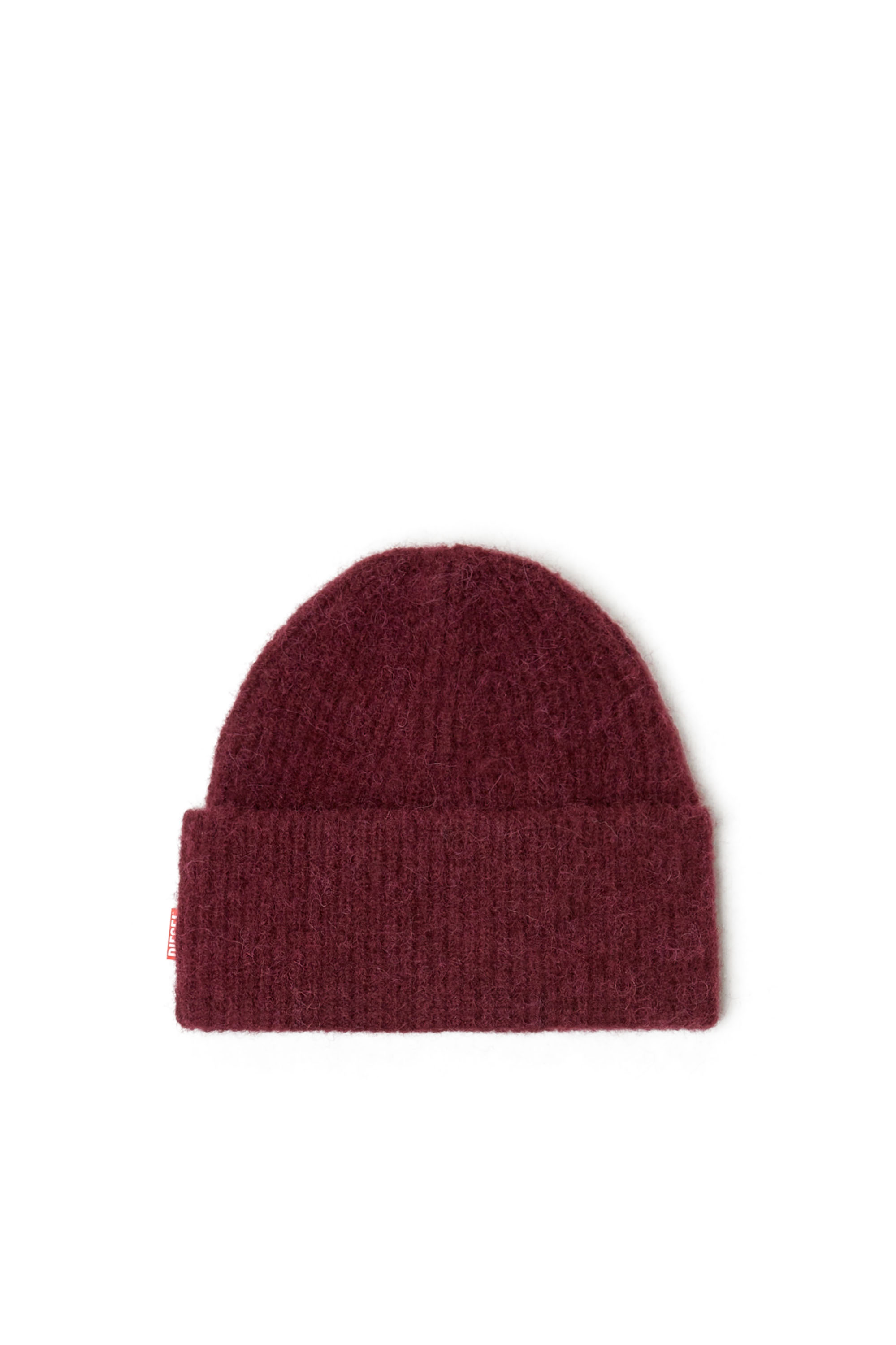 Diesel - FR-K-LOLLO-HAT, Bonnet burgundy avec broderie Oval D Mixte in Rouge - 2