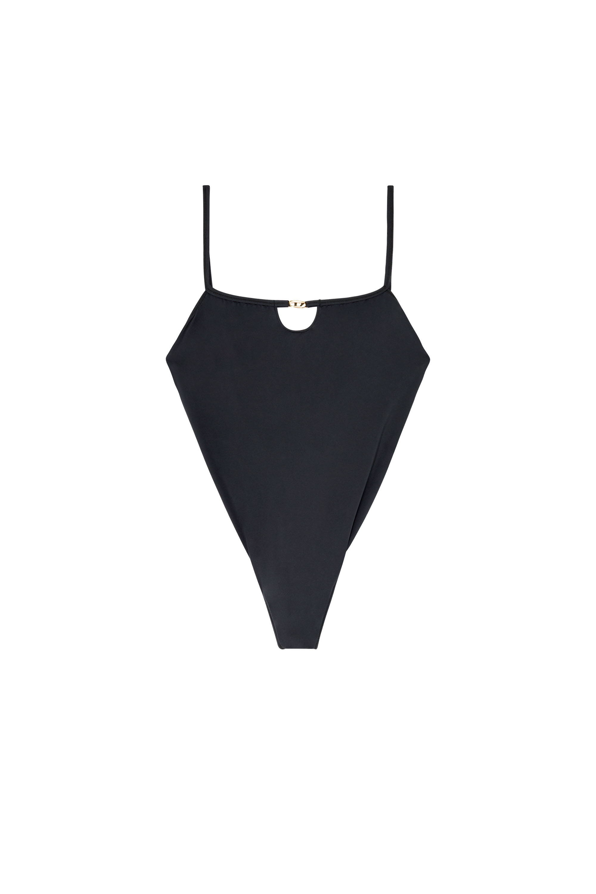 Diesel - KIARA-UTLT, Body en nylon avec d&eacute;coupes et Oval D en m&eacute;tal Femme in Noir - 2