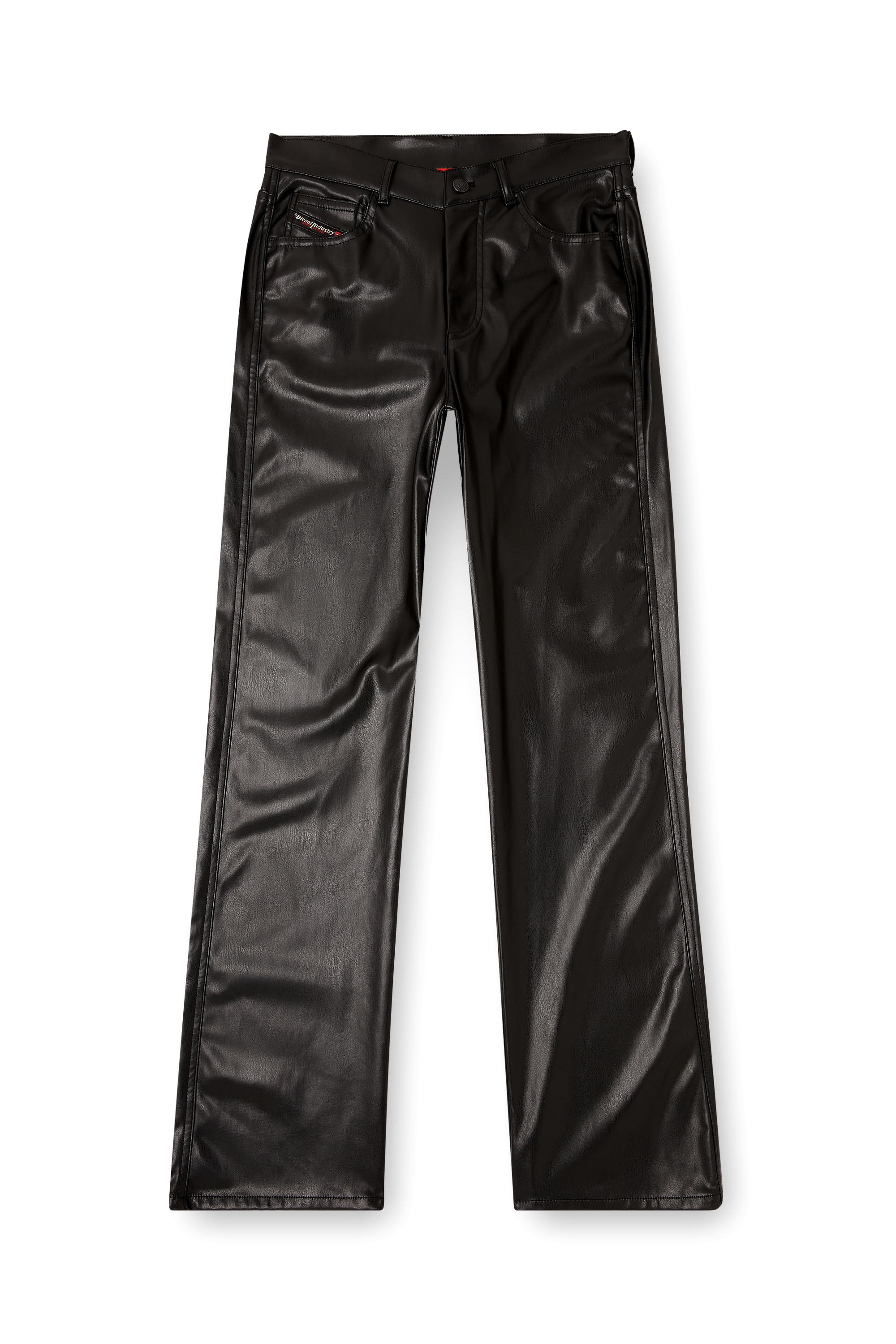 Diesel - P-LAIN, Pantalon à cinq poches en tissu enduit Femme in Noir - 3