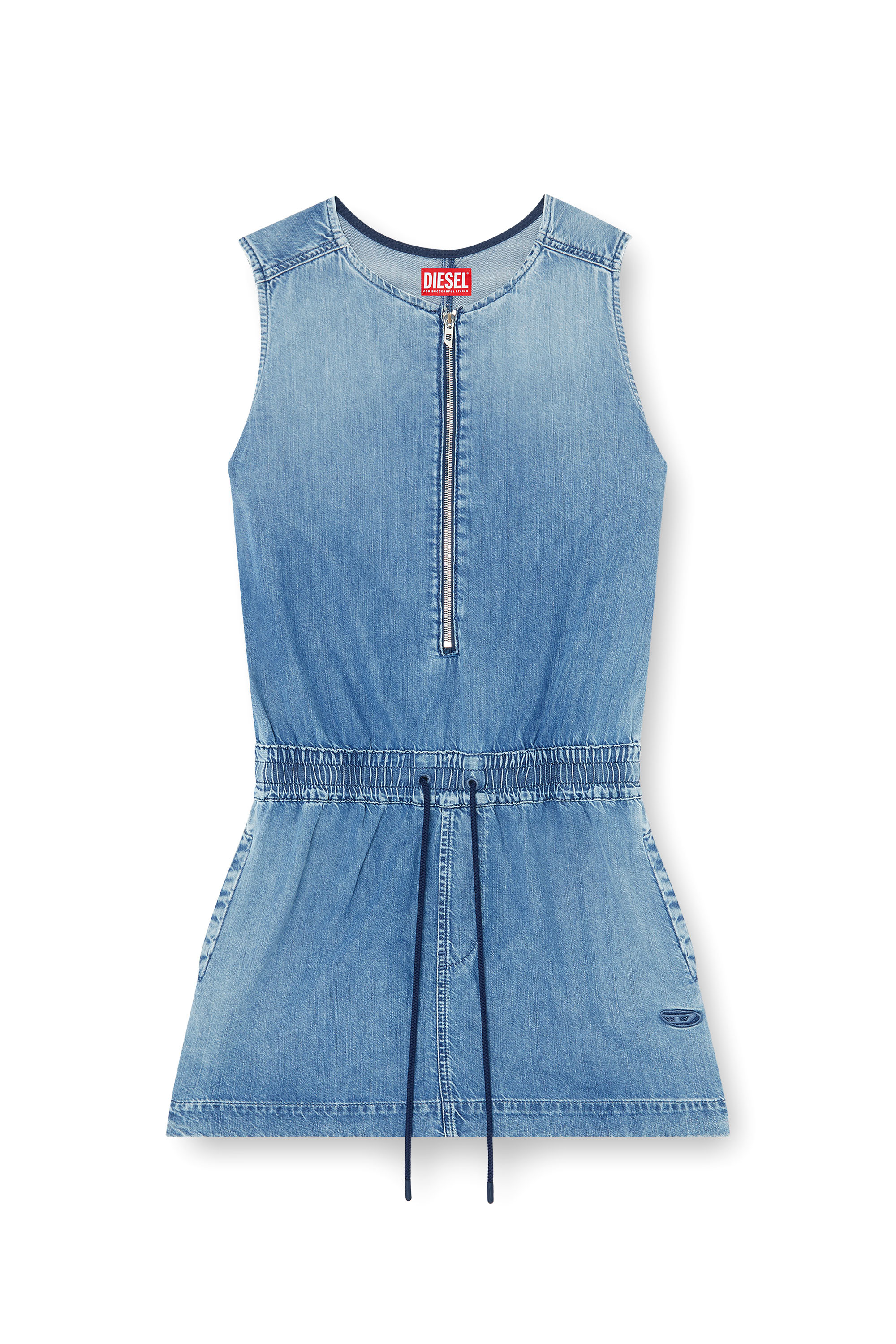Diesel - DE-SLAM-S, Robe en denim fluide avec taille &agrave; cordon Femme in ToBeDefined - 3