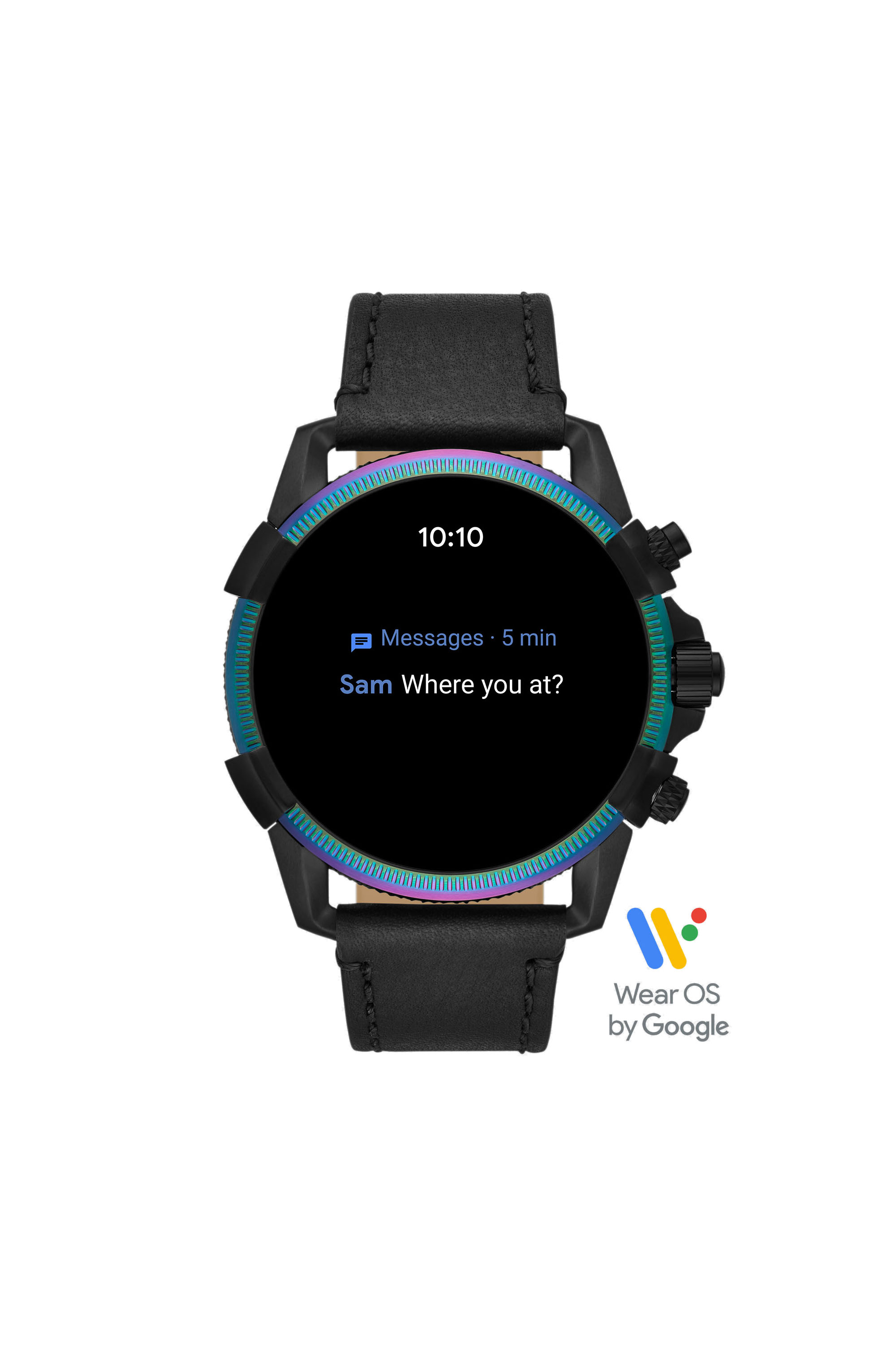 Diesel - DT2013, Montre connectée Full Guard 2.5 en cuir noir Homme in Noir - 5