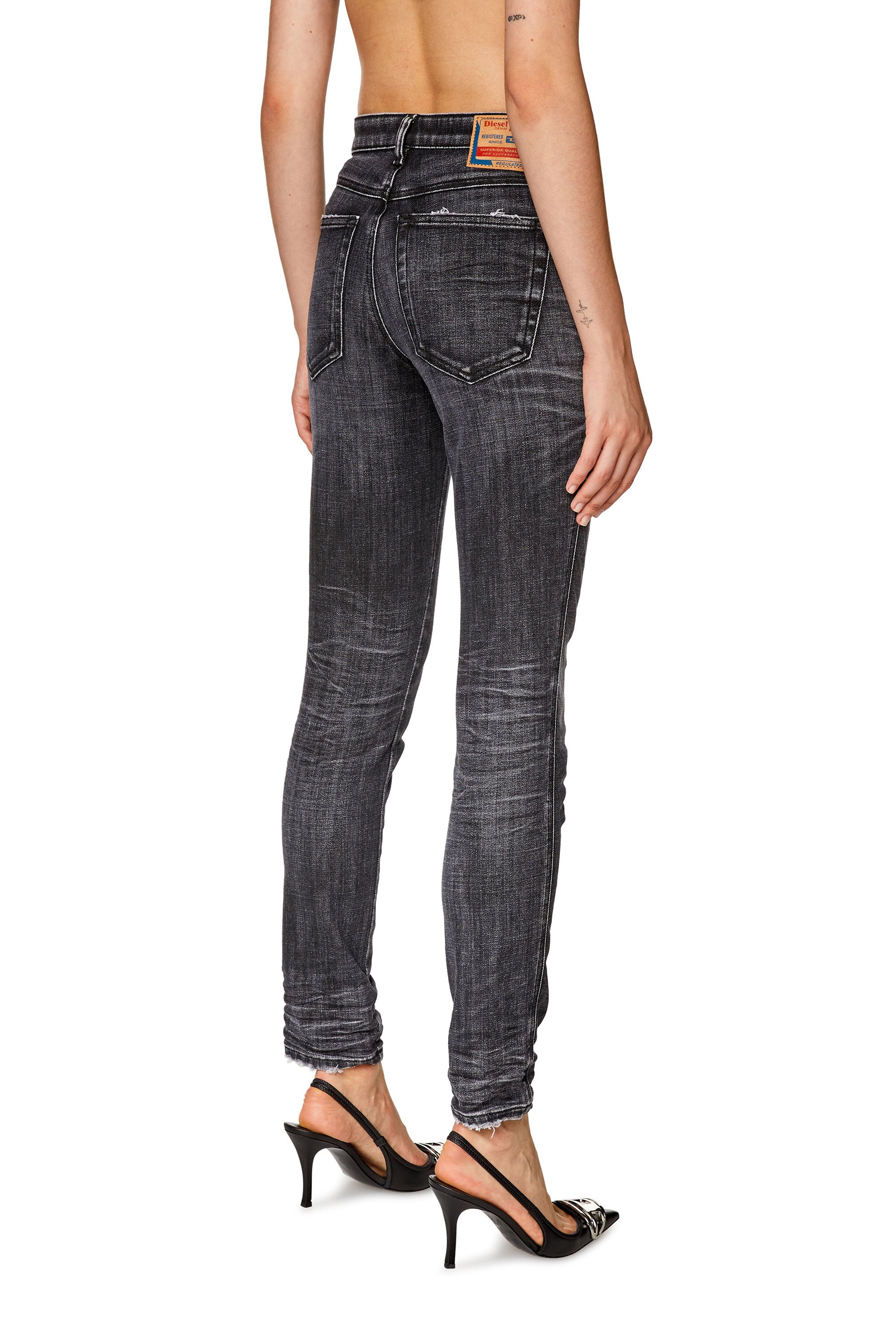 Diesel - Skinny Jeans 2015 Babhila 09G50, Noir/Gris foncé - Image 2