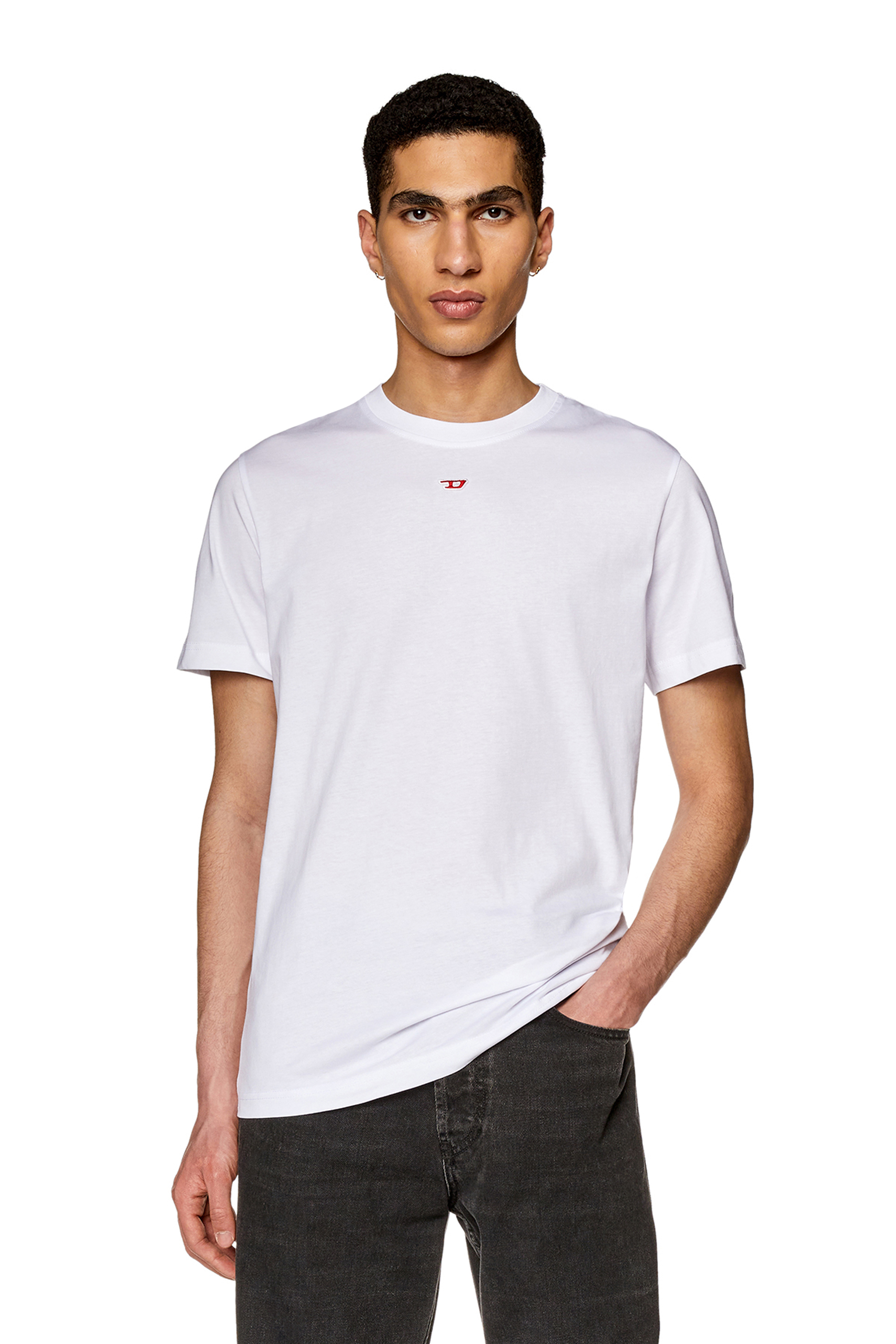 Diesel - T-DIEGOR-D, Man T-shirt with D patch in White - Image 1