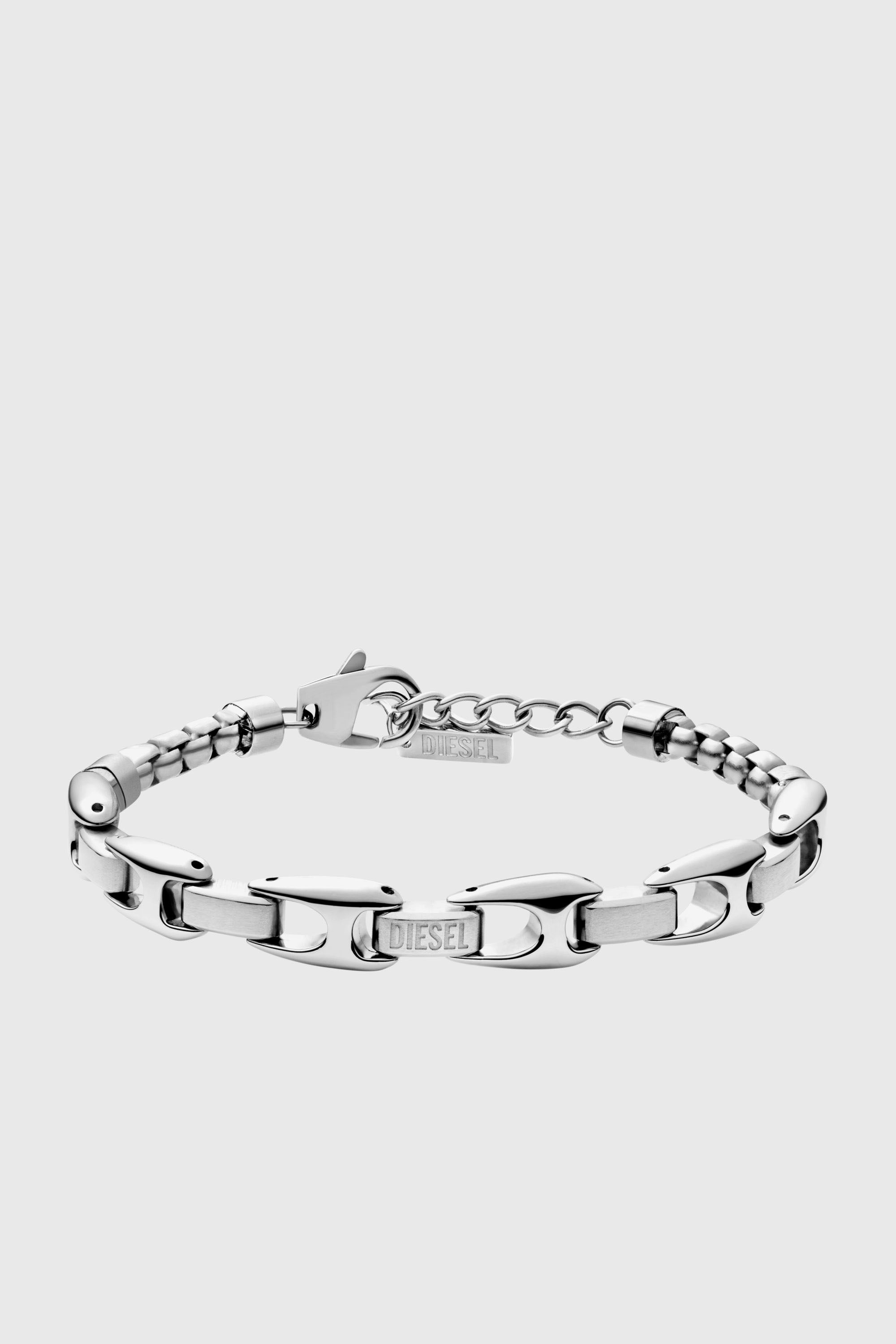 Diesel - DX1633040 JEWELLERY, Bracelet cha&icirc;ne en acier inoxydable Mixte in Gris argent&eacute; - 1