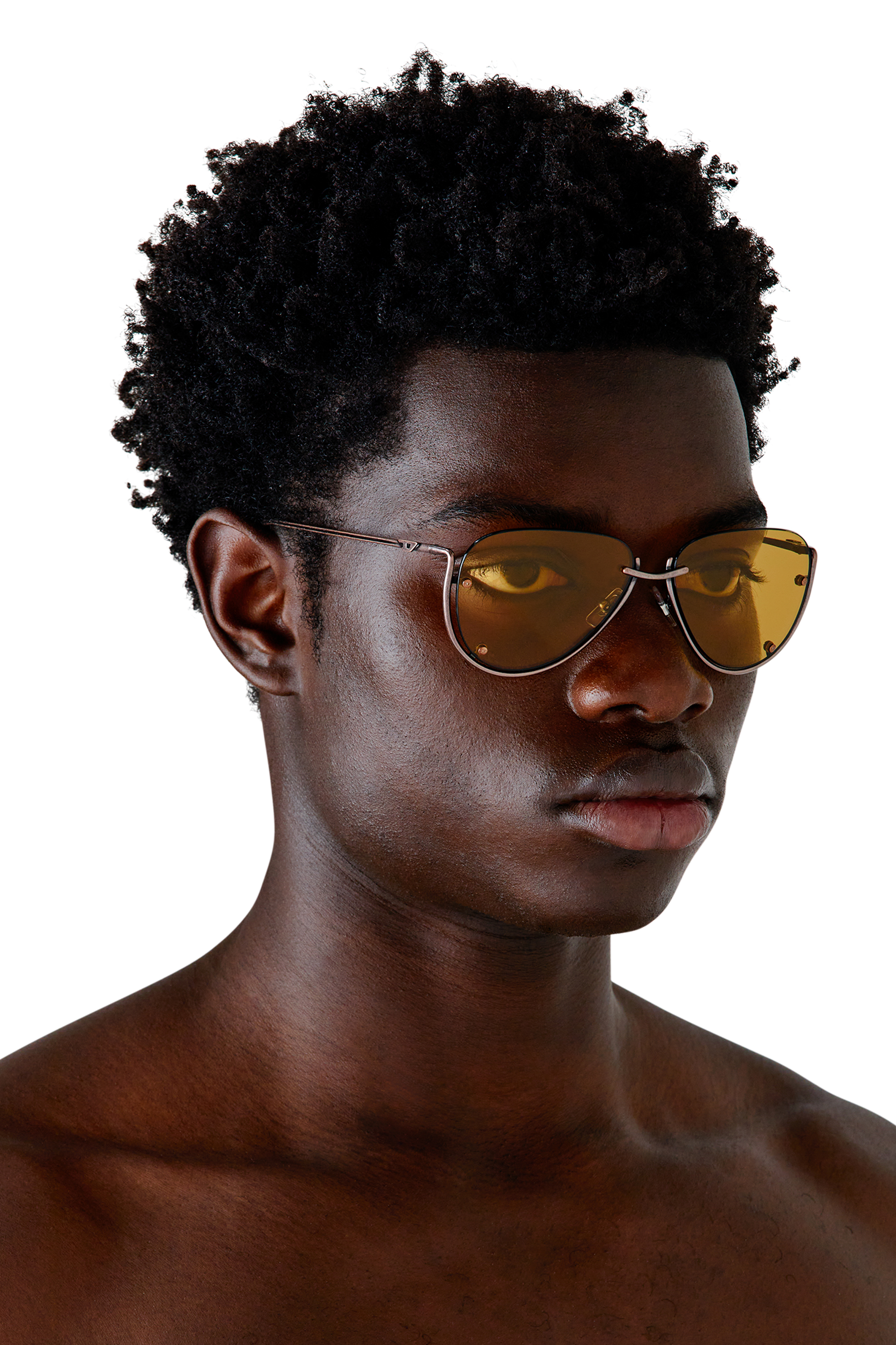 Diesel - 0DL1003, Lunettes de soleil de mod&egrave;le pilote Mixte in Jaune - 4