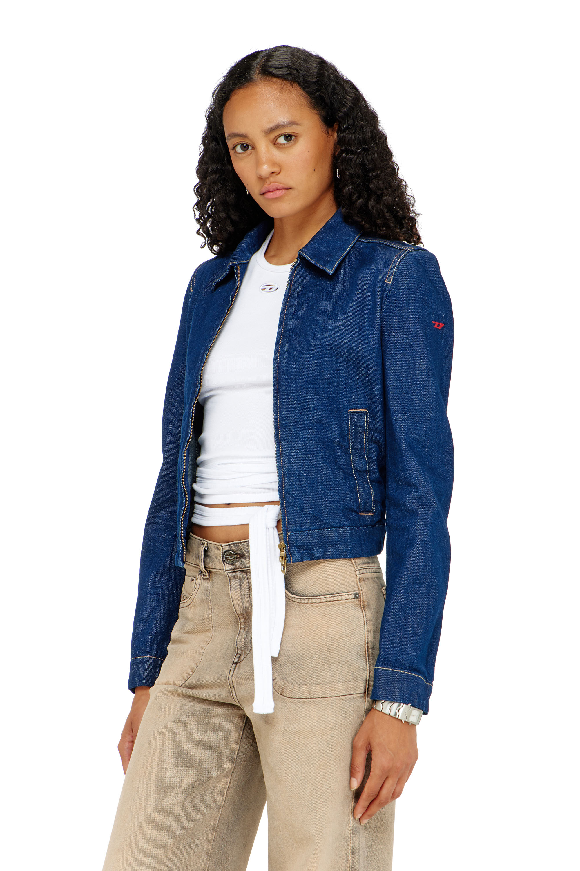 Diesel - T-BUNNY-TAIL-S1, Haut c&ocirc;tel&eacute; avec lacets enveloppants Femme in Blanc - 3