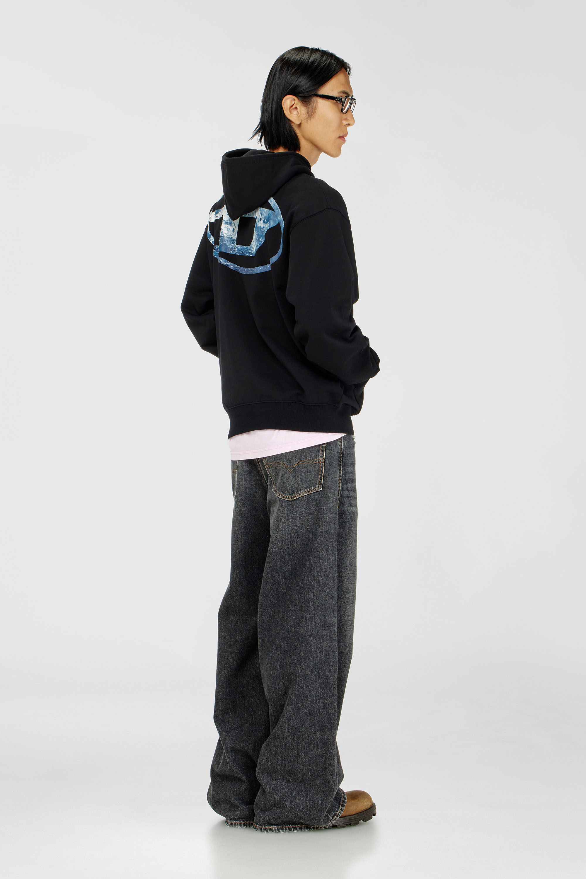 Diesel - S-LUK-H-MOON-T92, Sweat &agrave; capuche avec logo Oval D Homme in Noir - 2