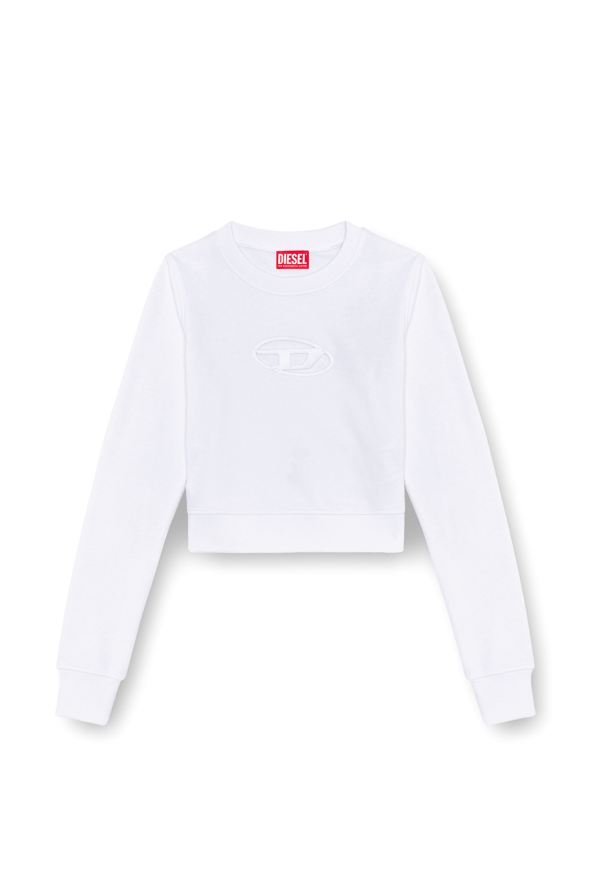 Diesel - F-SLIMMY-OD, Sweat-shirt cropped avec logo cut-out Femme in Blanc - 3