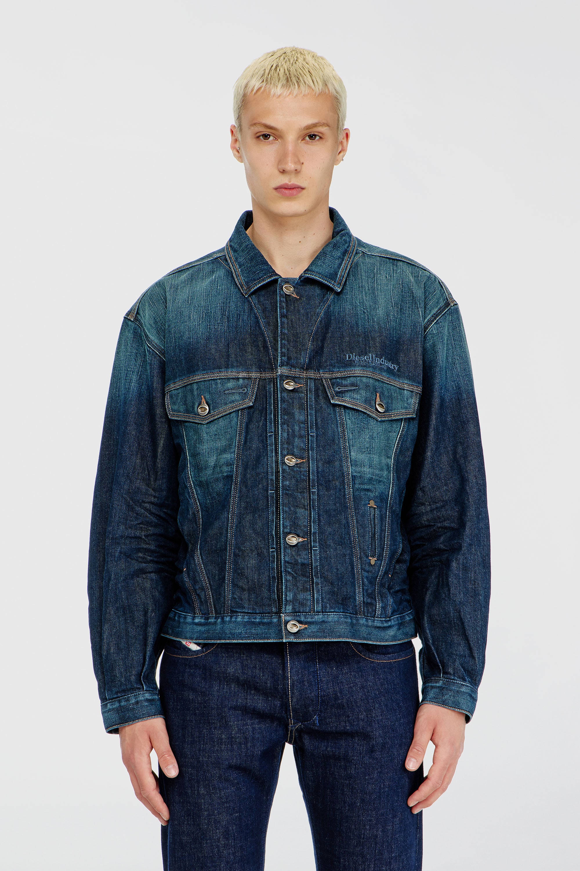 Diesel - D-DENVER-CL, Veste trucker en denim selvedge Mixte in Bleu - 3