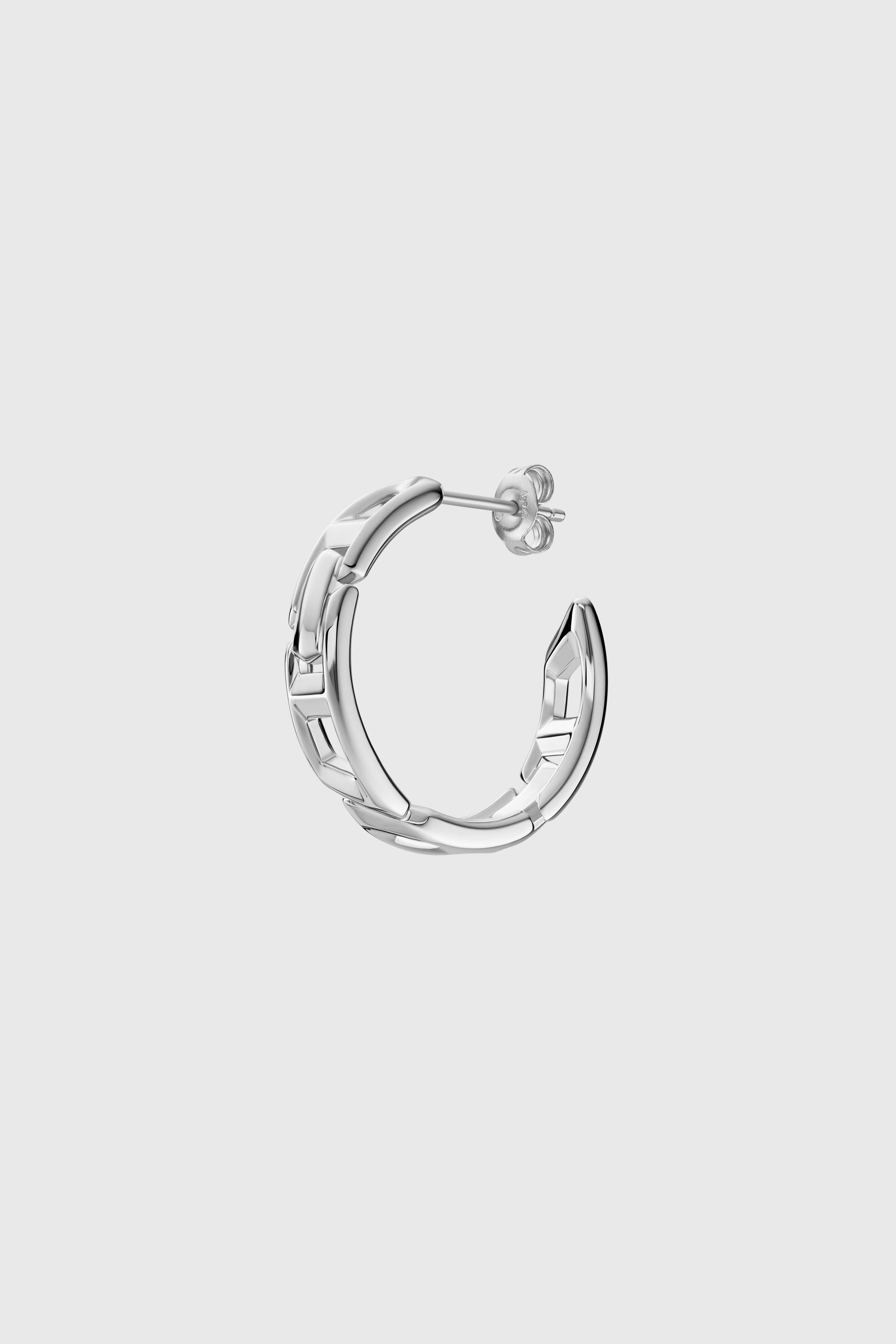 Diesel - DL1361040 STERLING SILVER JEWEL, Unisex's Sterling silver hoop earring in Silver - 1