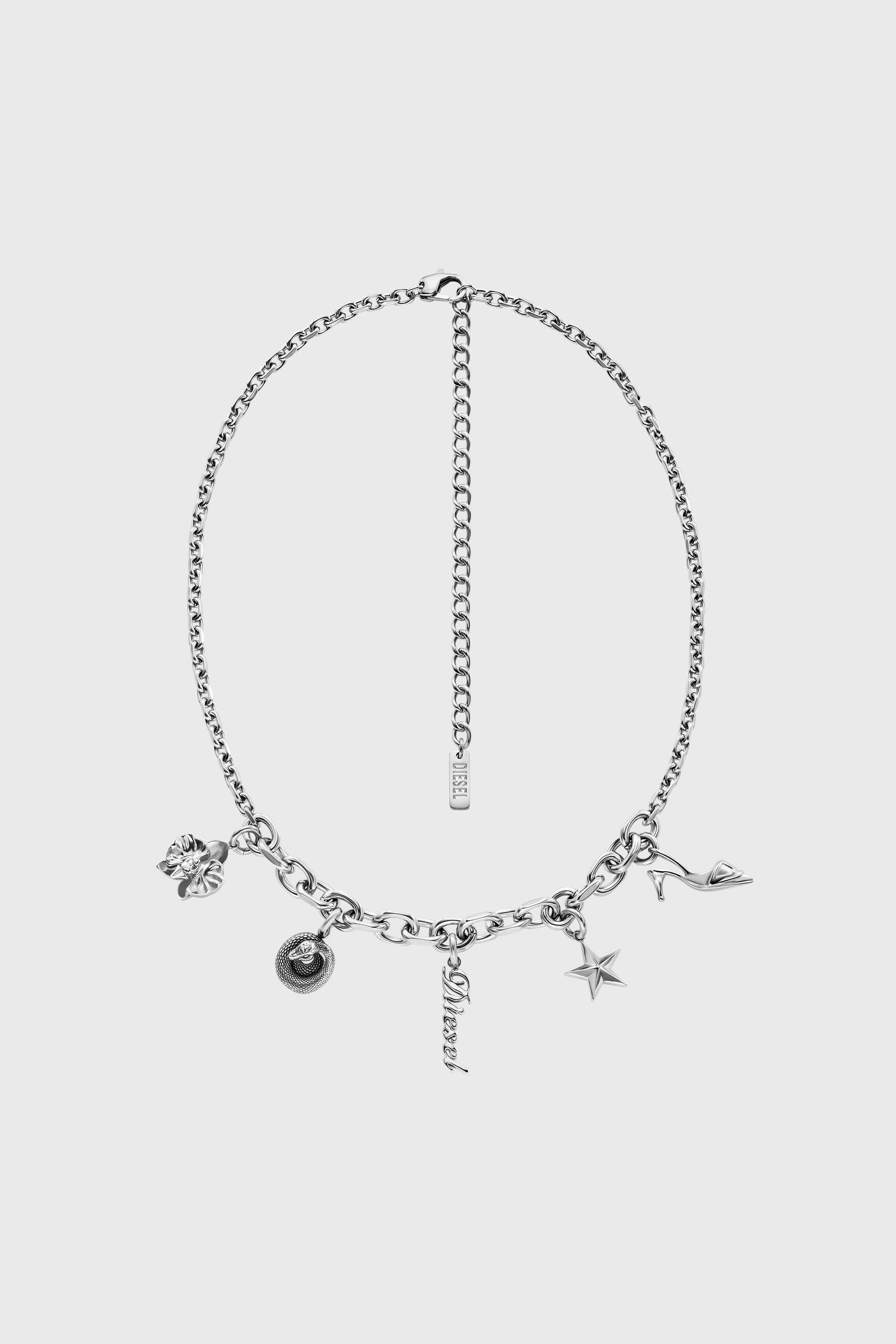 Collier &agrave; breloques en acier inoxydable