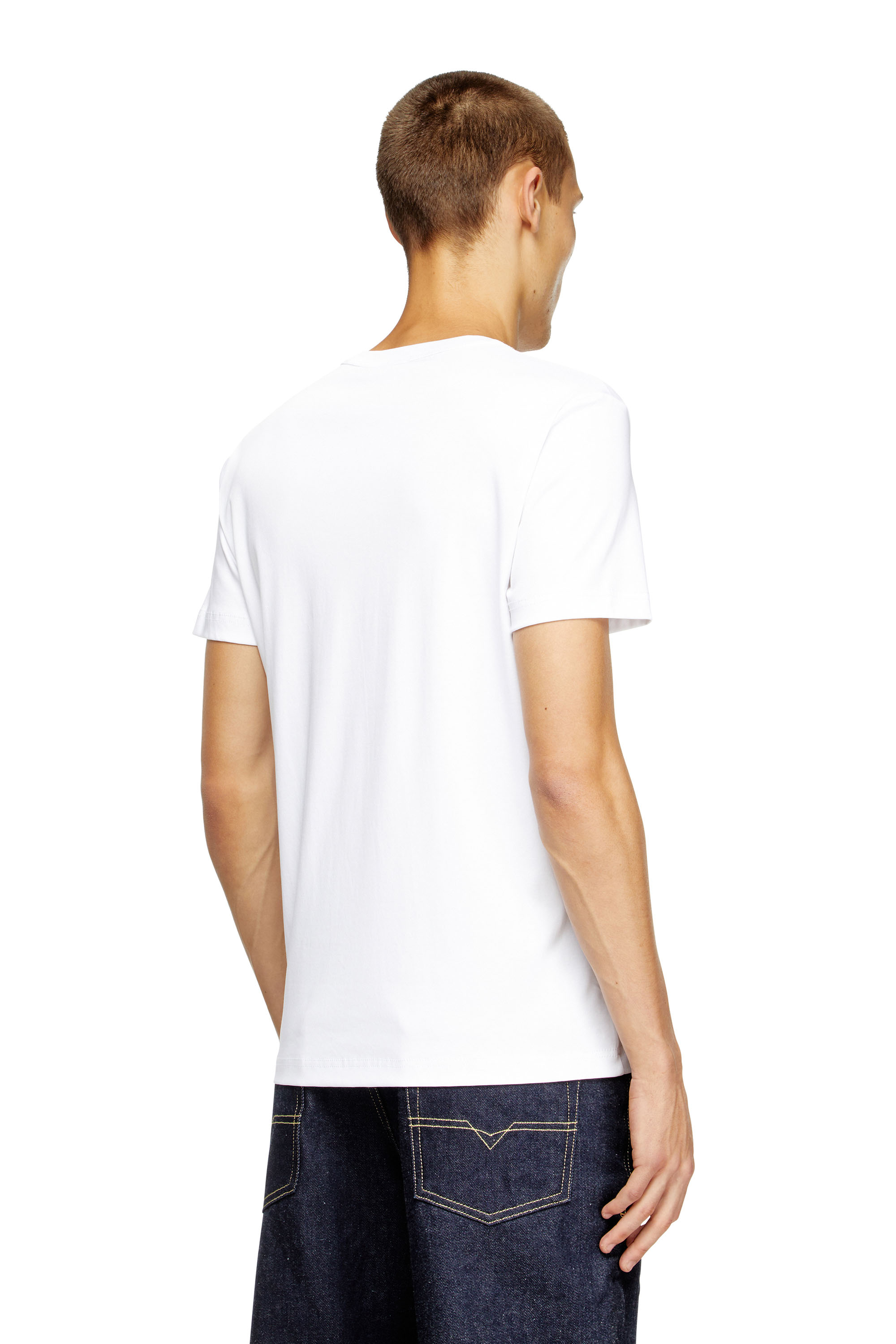 Diesel - T-MIEGOR-K77, T-shirt en coton mercerisé Homme in Blanc - 4