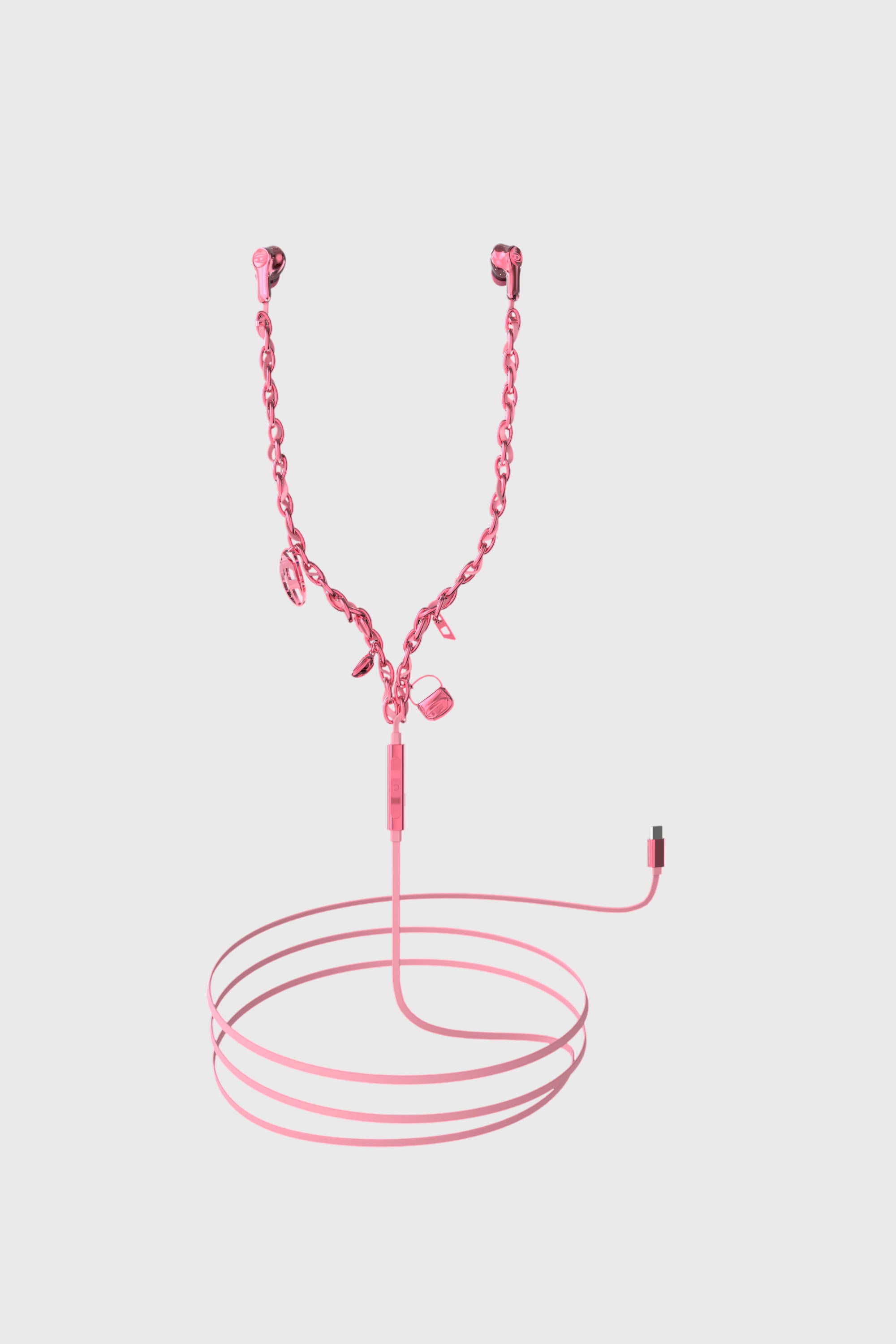 Diesel - 60688 WIRED EARBUDS WIRED EARBUDS, &Eacute;couteurs filaires et charms Mixte in Rose - 1