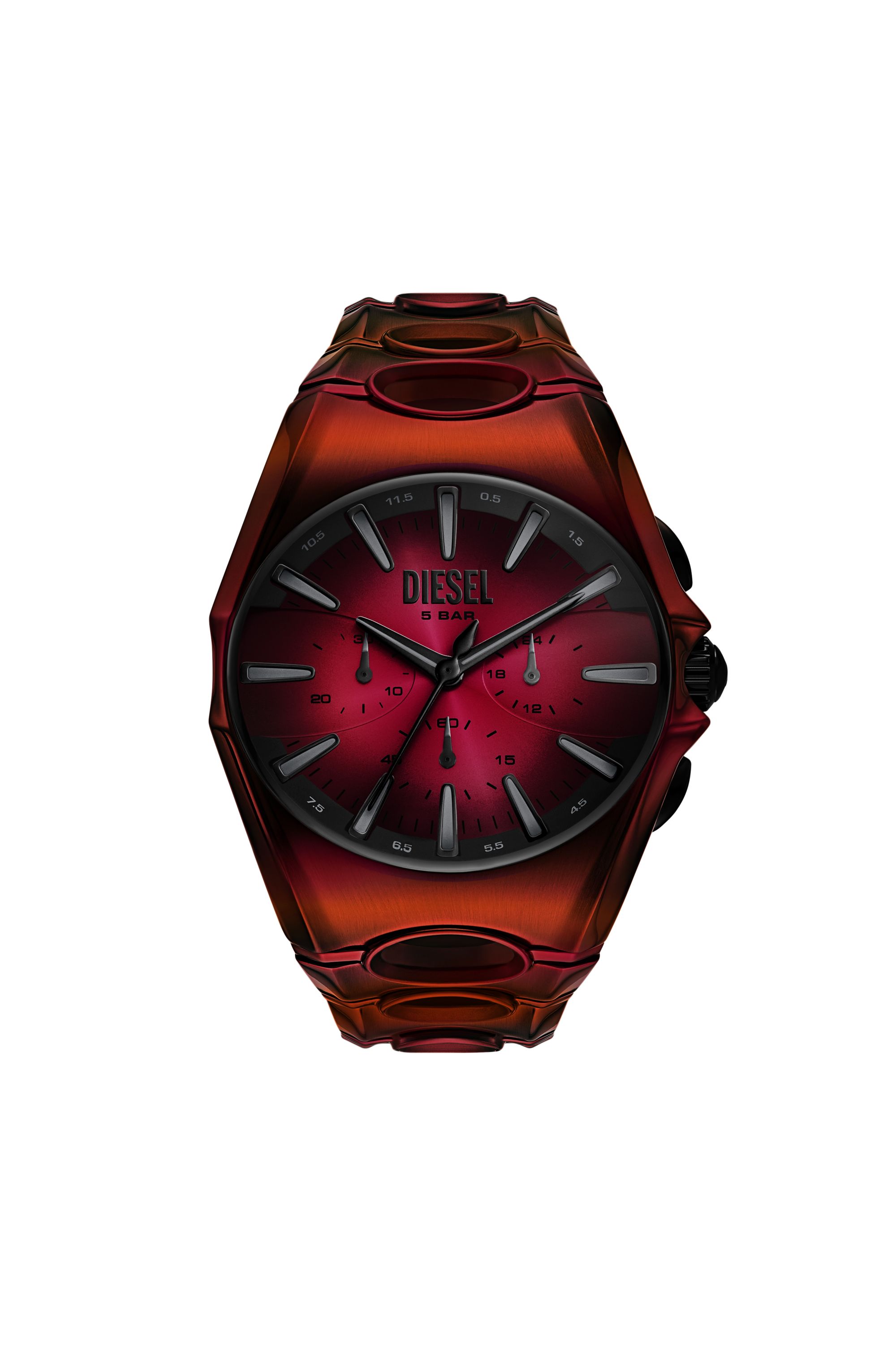 Diesel - DZ4693 WATCH, Montre D-Curve rouge en acier inoxydable Homme in Rouge - 1