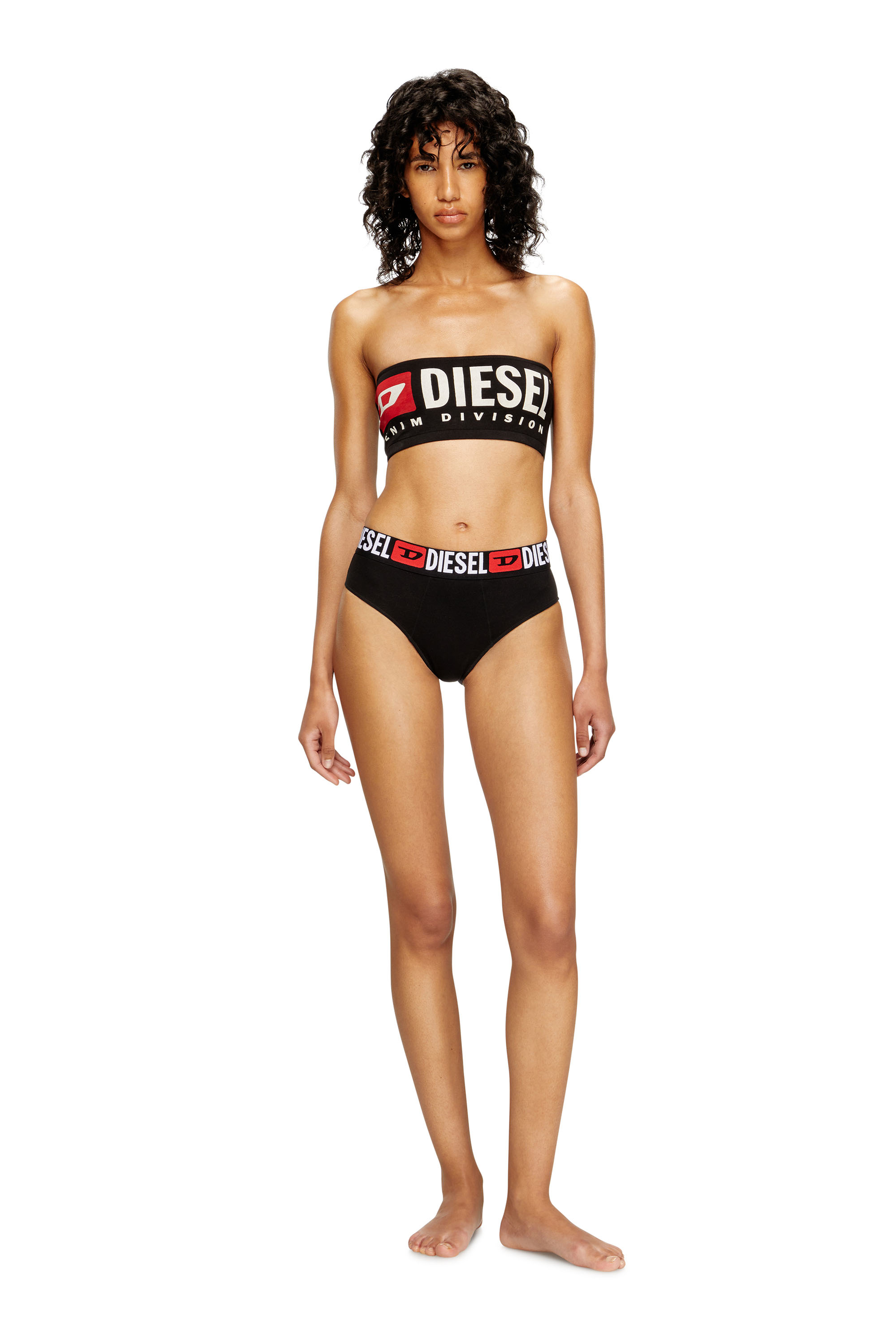 Diesel - UFSB-MELANIE, Soutien-gorge sans bretelles avec maxi logo Femme in Noir - 2