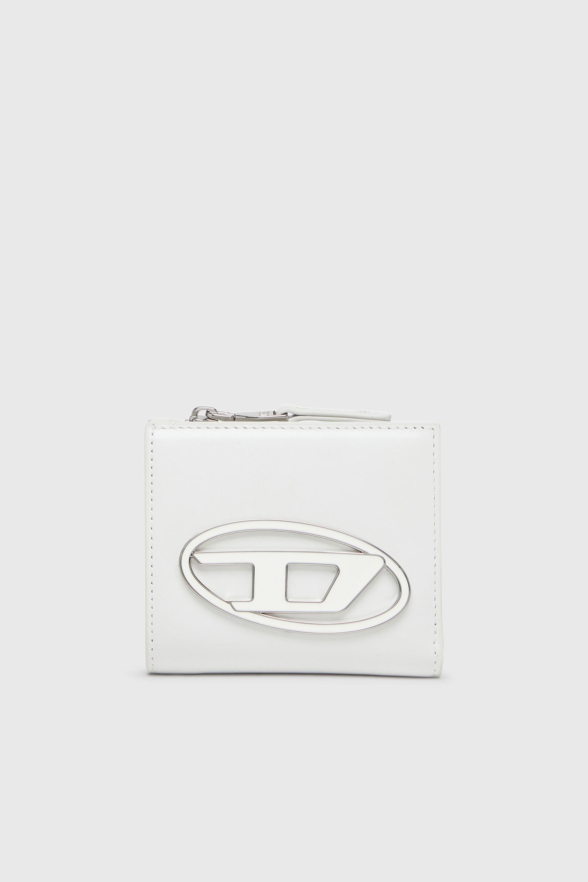 Diesel - 1DR BI FOLD ZIP L, Portefeuille en cuir &agrave; deux volets Femme in Blanc - 1