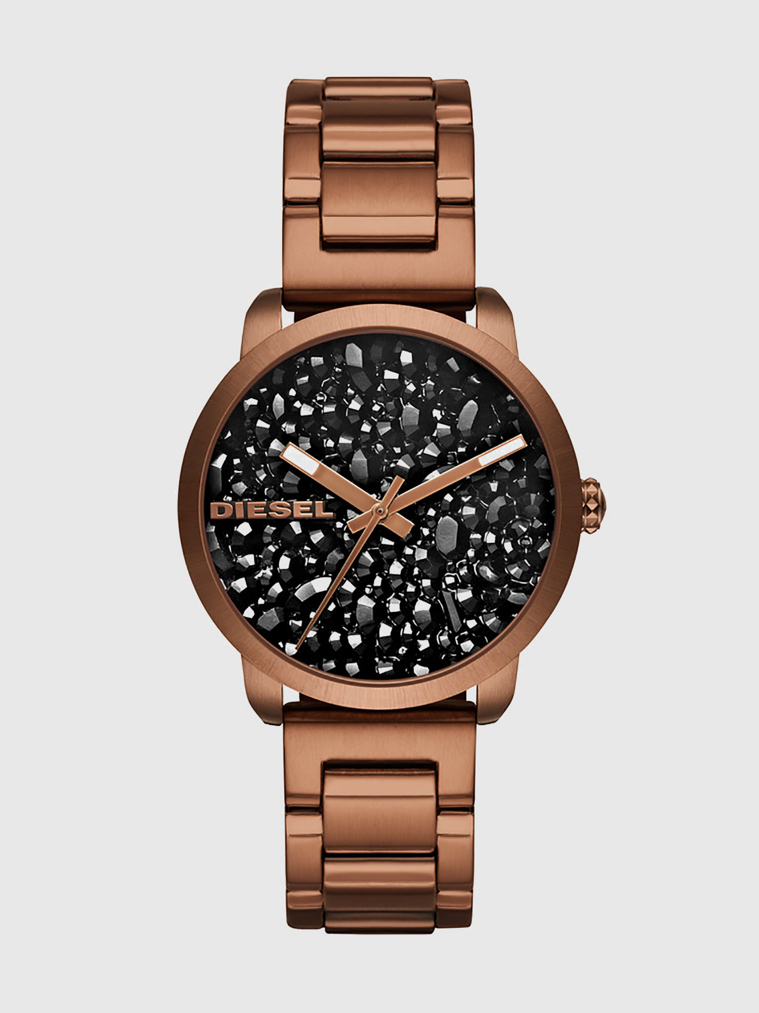 Diesel - DZ5560, Montre cuivre avec des pierres noires, 38&nbsp;mm Femme in Marron - 1