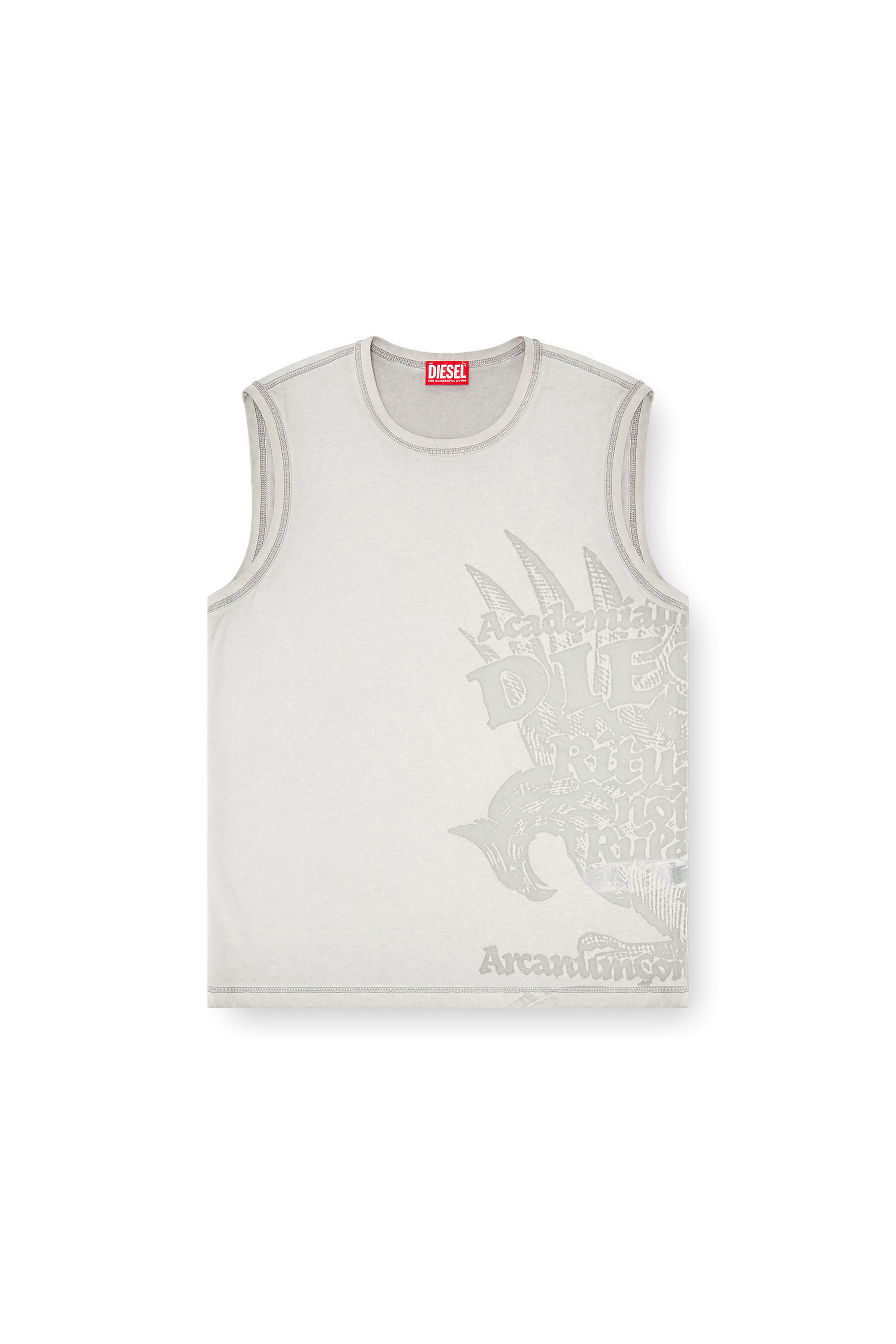 Diesel - T-RAWBISCO, D&eacute;bardeur sans manches avec graphismes emboss&eacute;s Homme in Gris - 3
