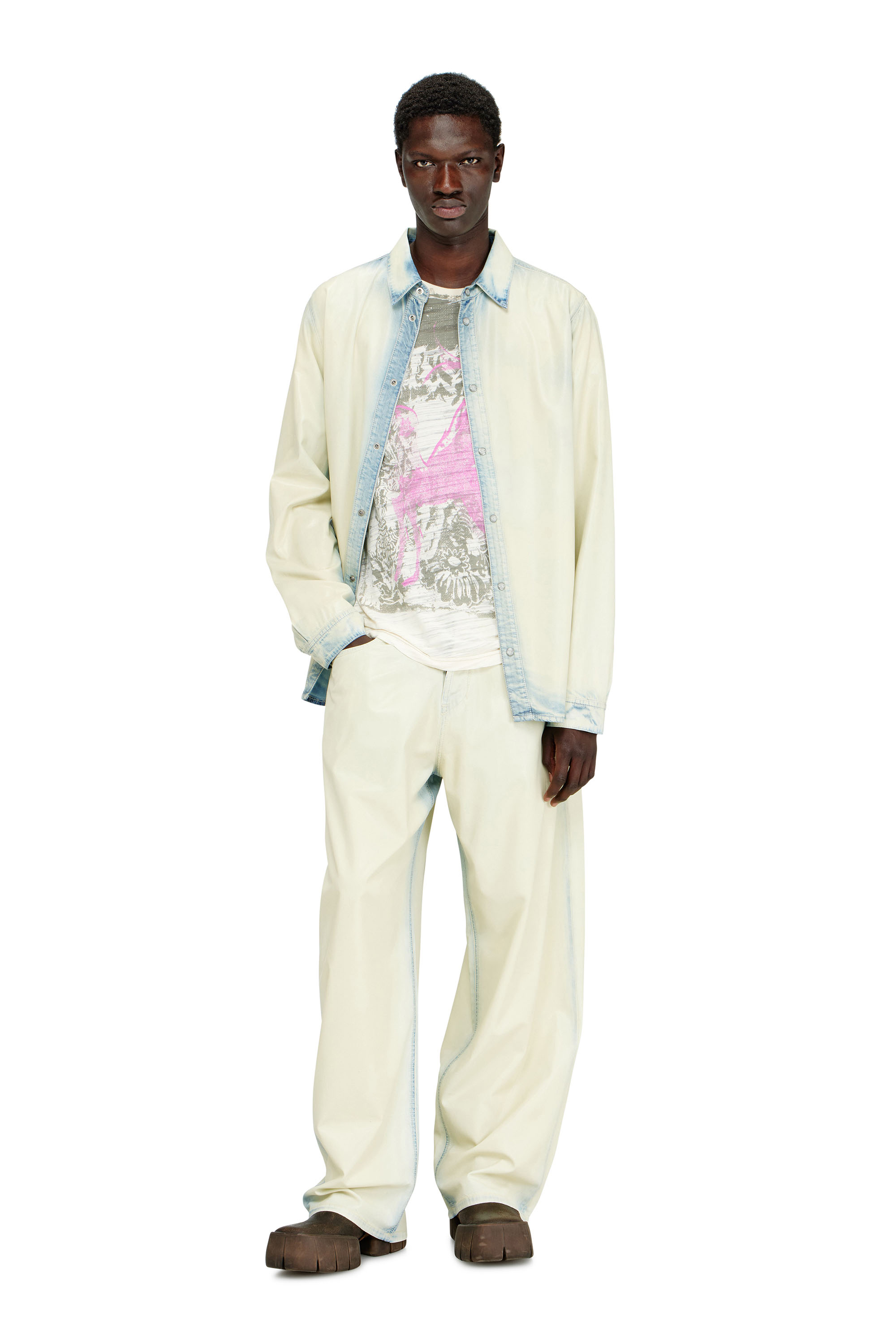 Diesel - T-JALO-A, T-shirt avec imprim&eacute; graphique Homme in Blanc - 2