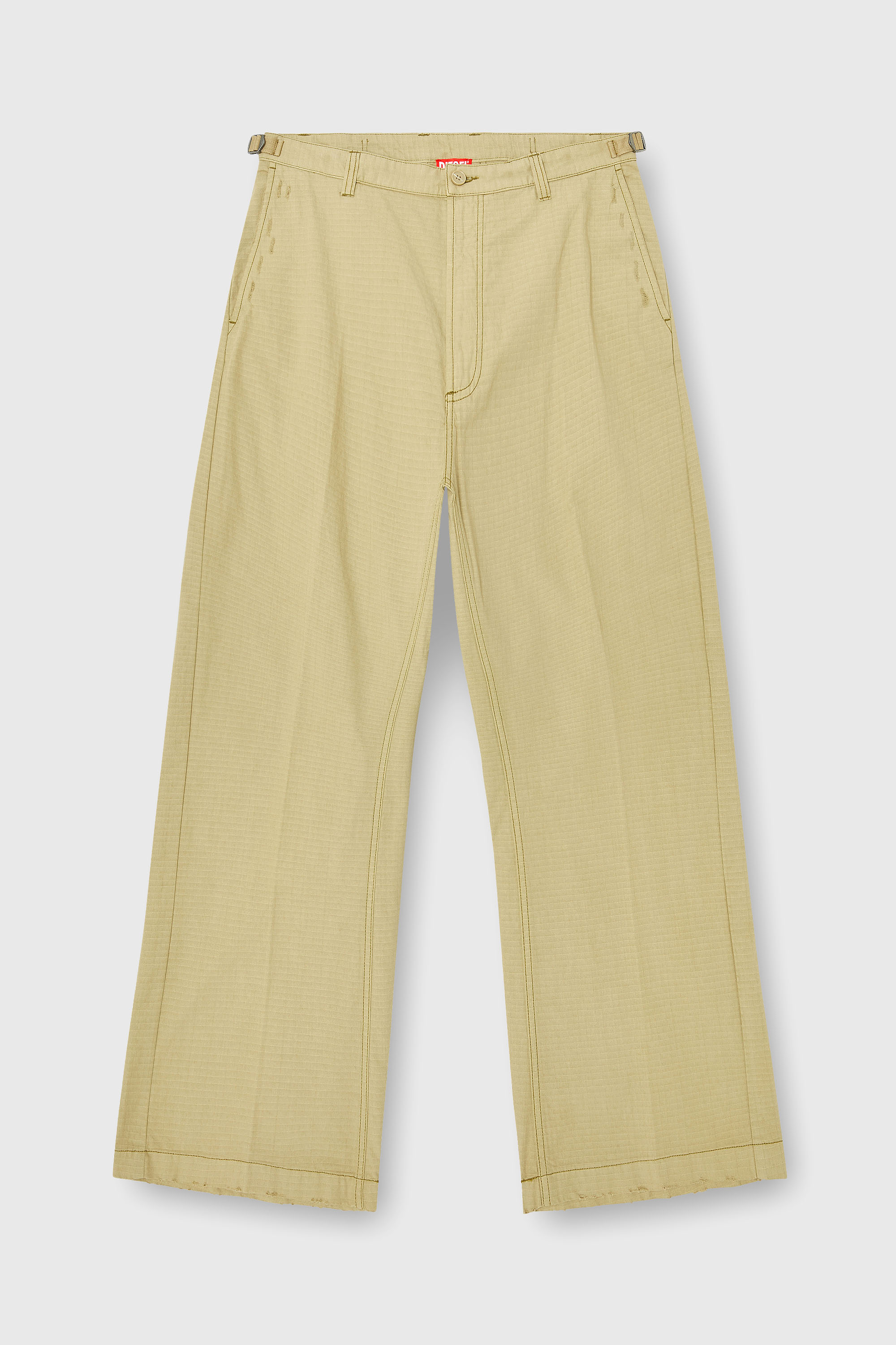 Diesel - P-BALL, Pantalon en ripstop de coton avec boucles lat&eacute;rales Homme in Beige - 2