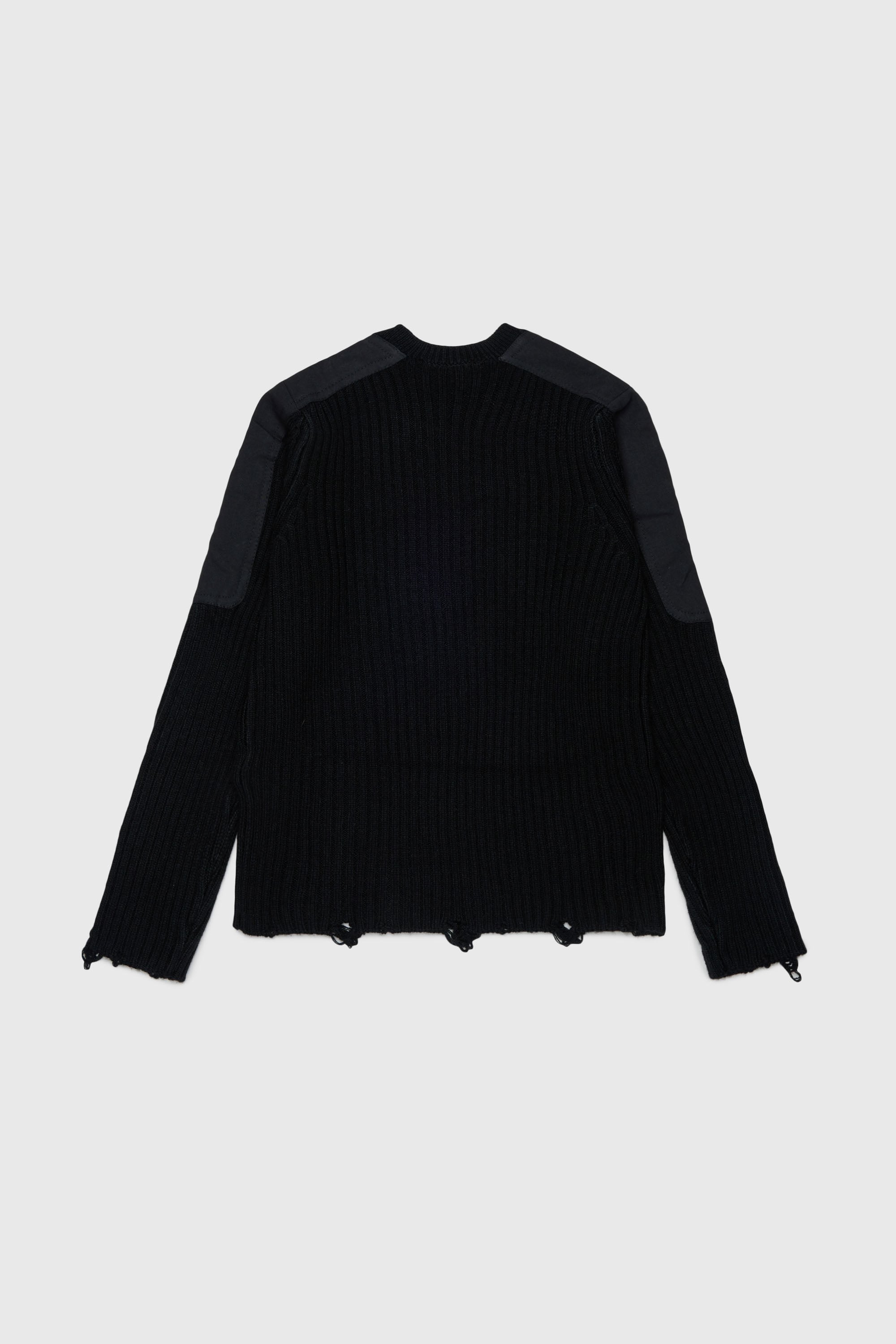 Diesel - KAMAR, Man's Frayed jumper in wool blend in Black - 2