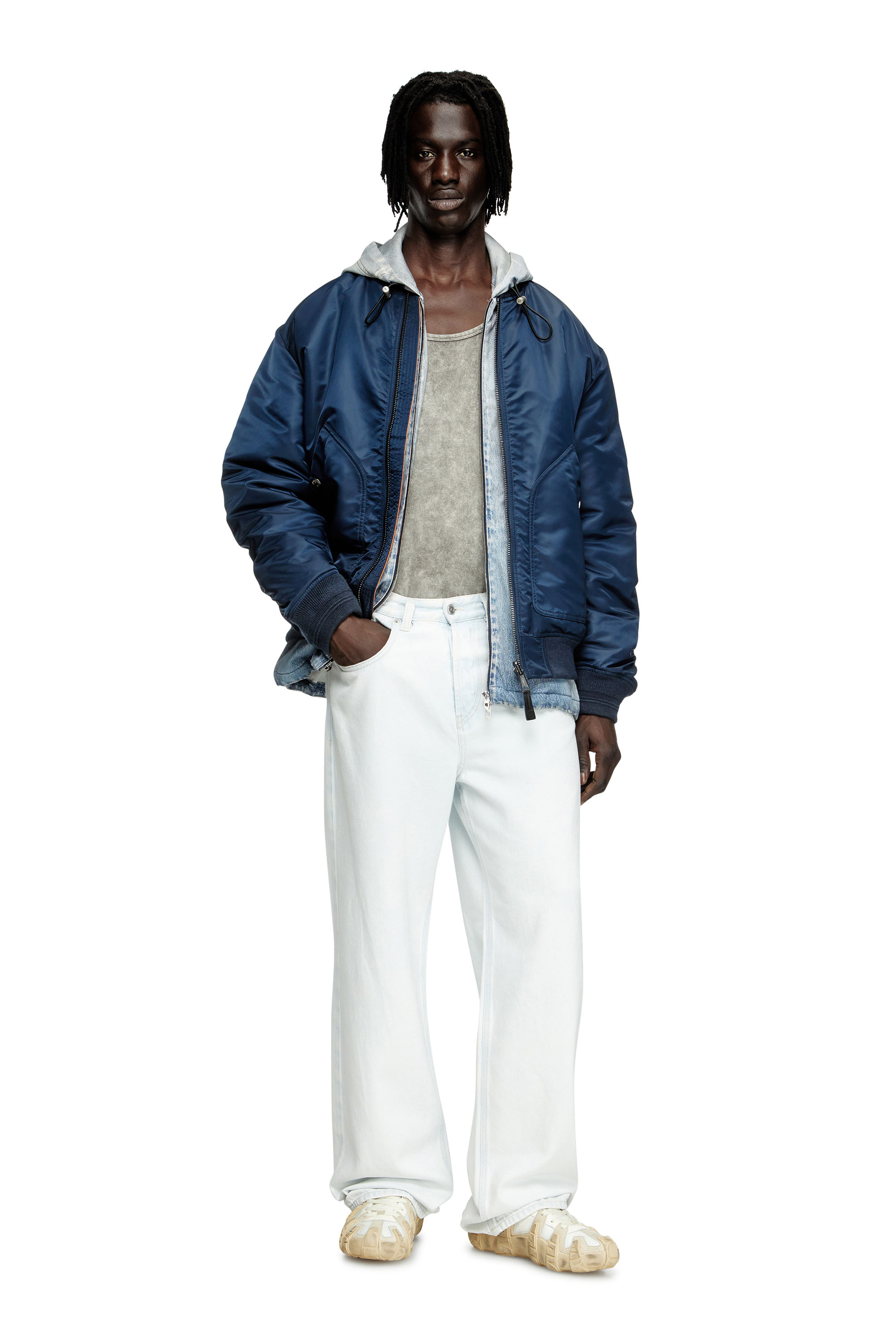 Diesel - Relaxed Jeans 2001 D-Macro 09M08 Homme, Bleu Clair - Image 1